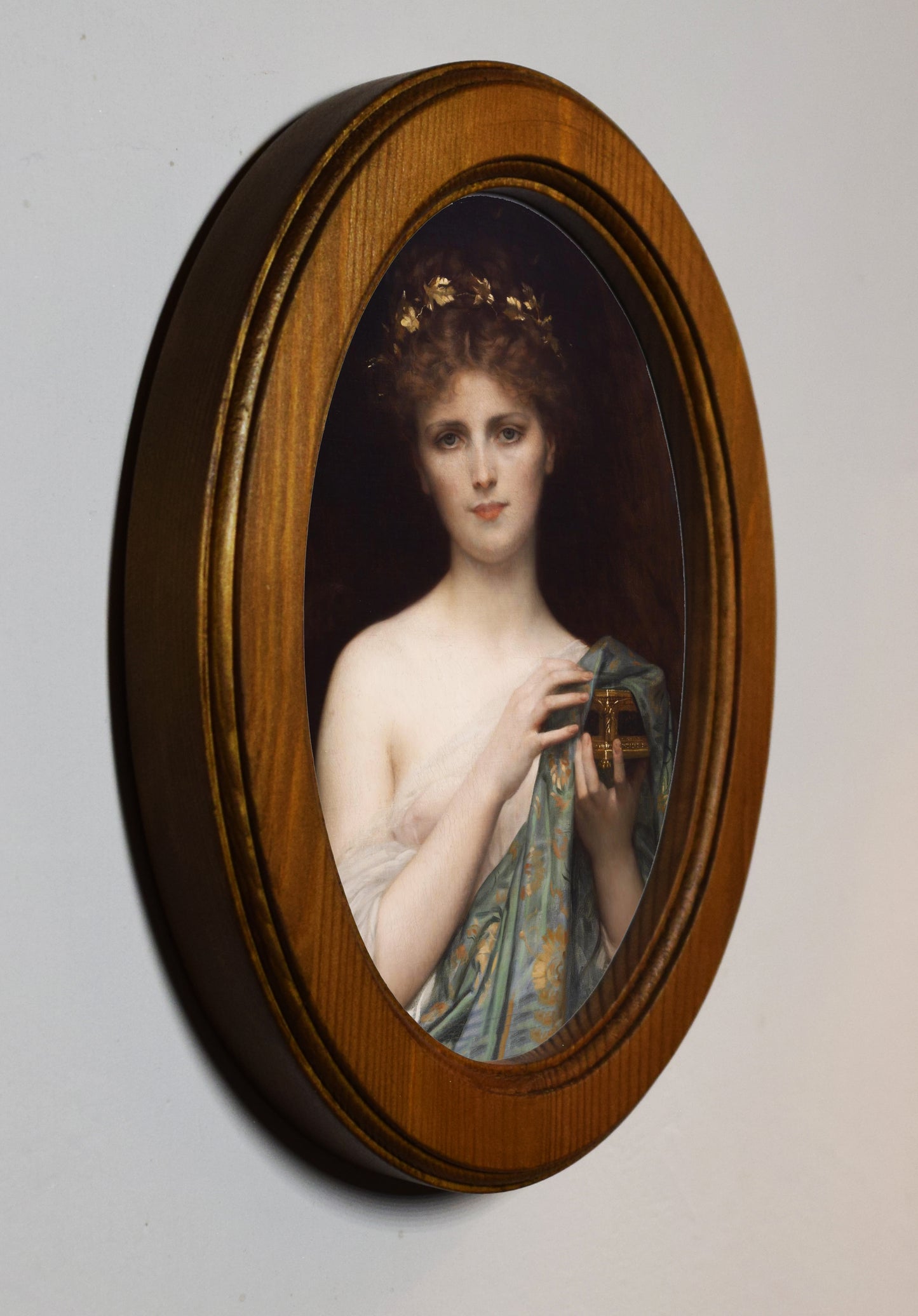 Alexandre Cabanel Pandora 4" x 6" Oval Wooden Framed Classic Art Print