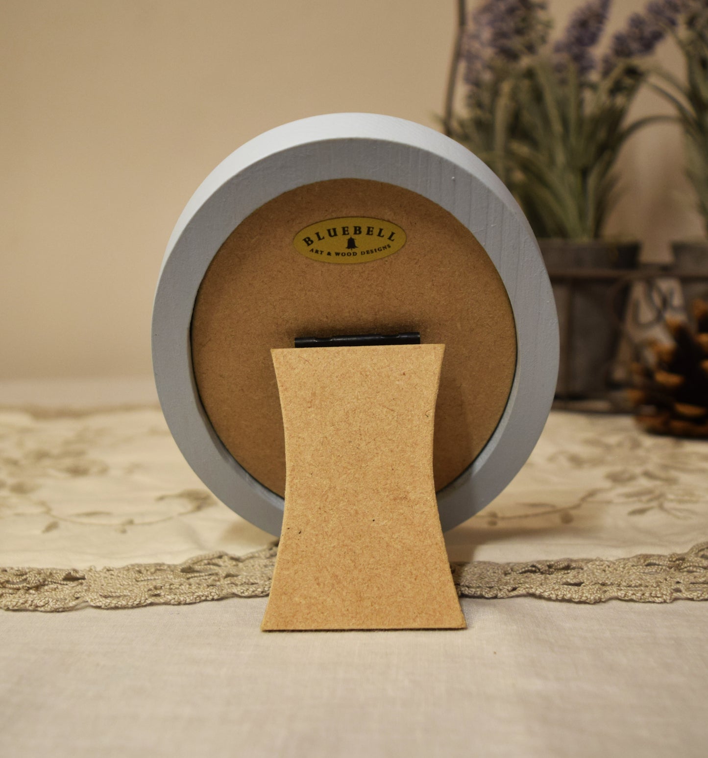 Baby Blue 3" x 4" Oval Handmade Wooden Photo Picture Frame