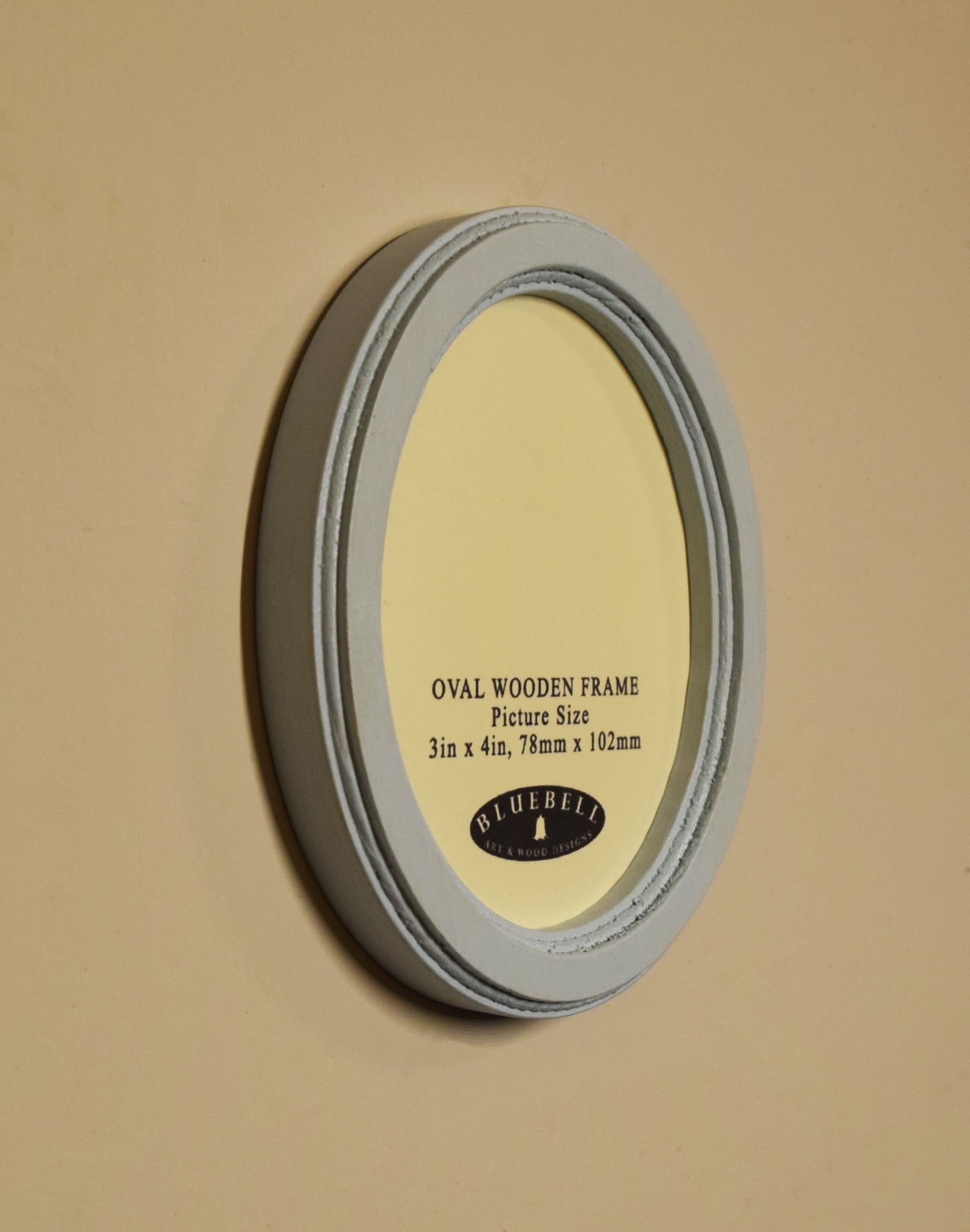 Baby Blue 3" x 4" Oval Handmade Wooden Photo Picture Frame