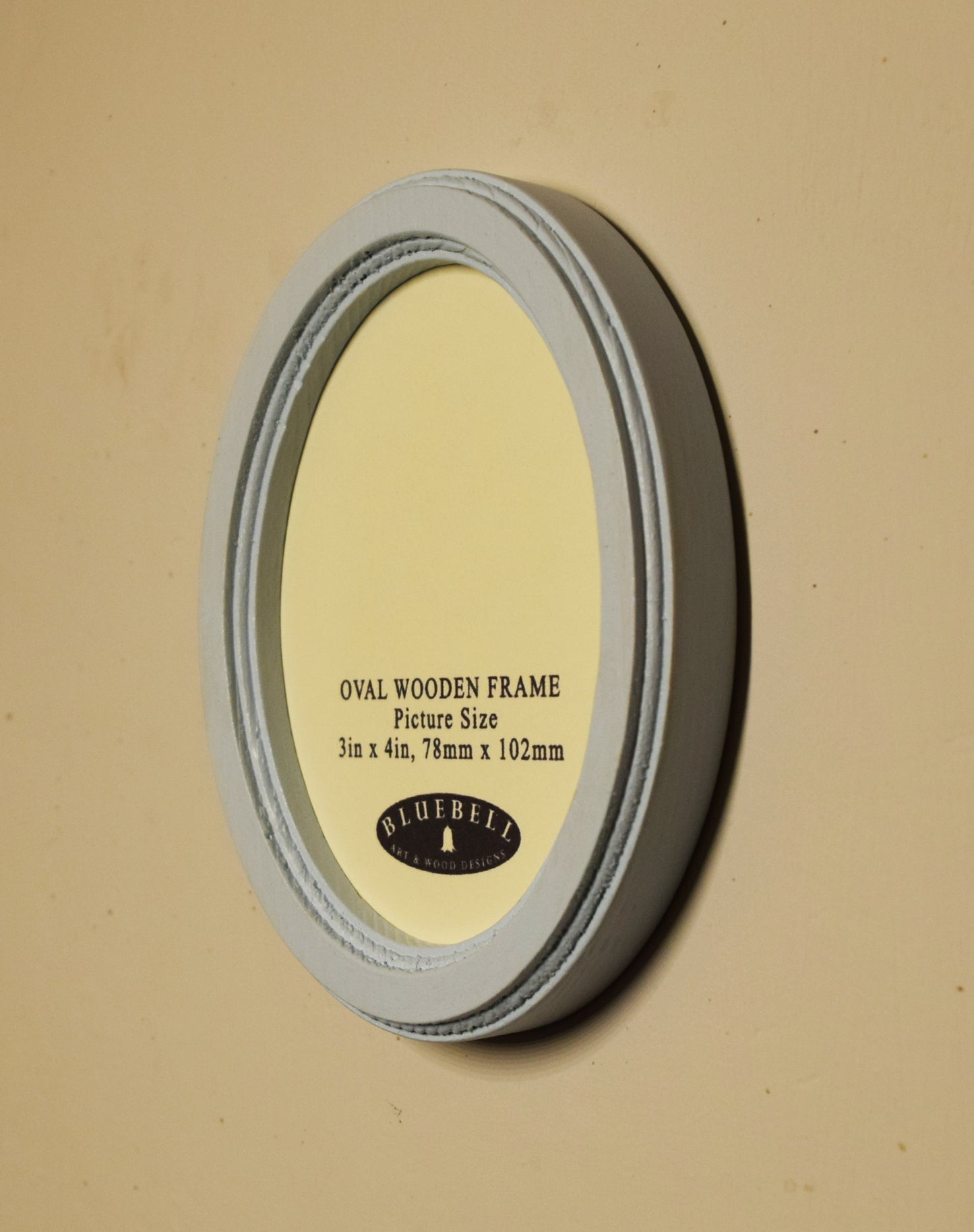 Baby Blue 3" x 4" Oval Handmade Wooden Photo Picture Frame