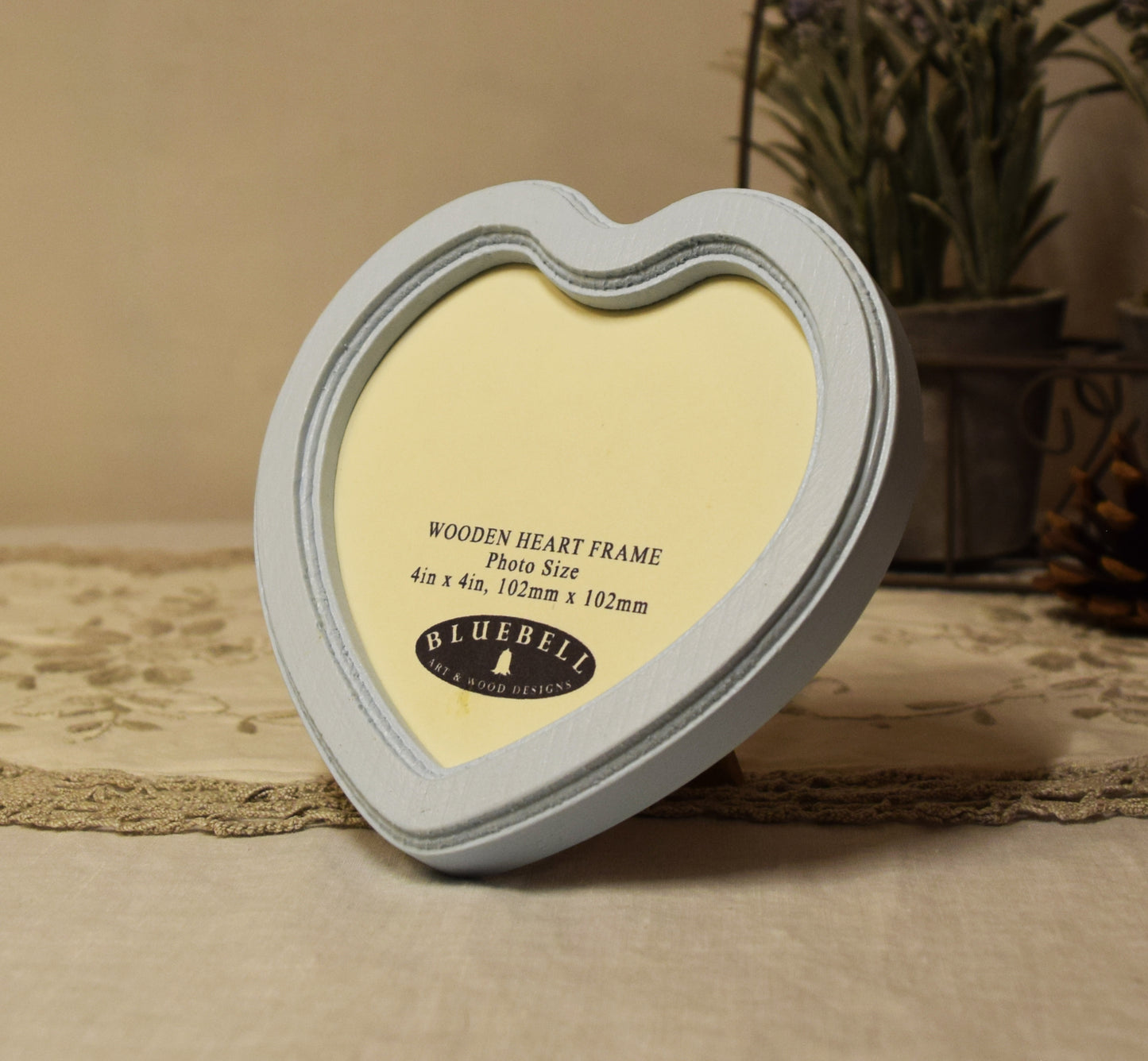Baby Blue 4" x 4" Heart Handmade Wooden Photo Picture Frame