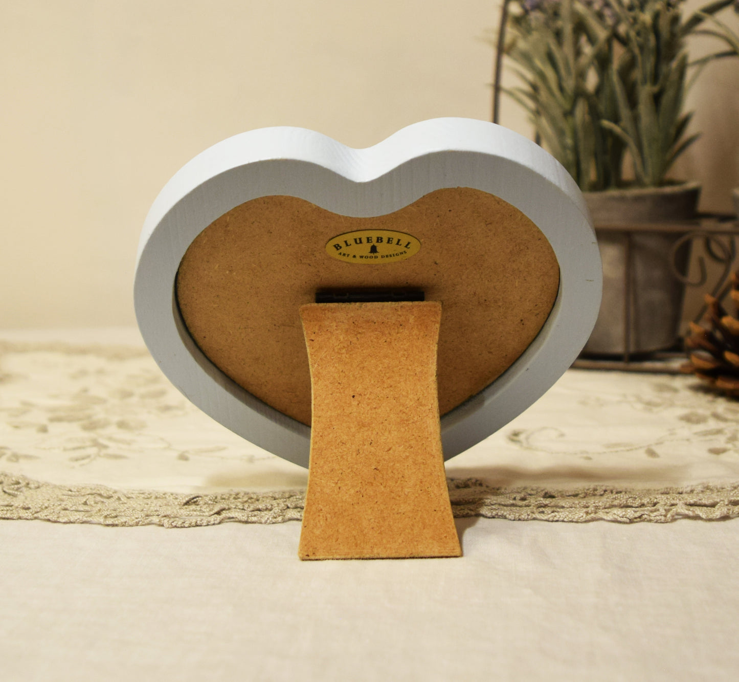 Baby Blue 4" x 4" Heart Handmade Wooden Photo Picture Frame
