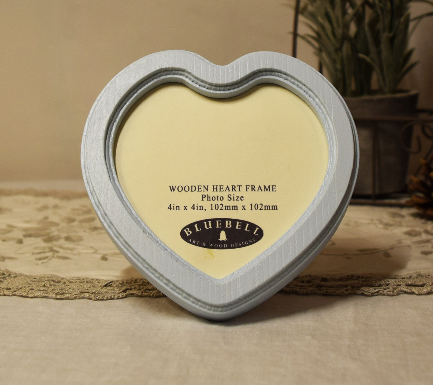 Baby Blue 4" x 4" Heart Handmade Wooden Photo Picture Frame