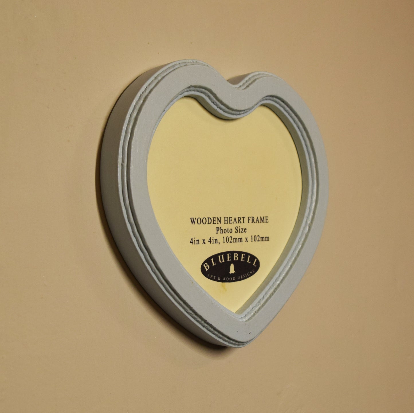 Baby Blue 4" x 4" Heart Handmade Wooden Photo Picture Frame