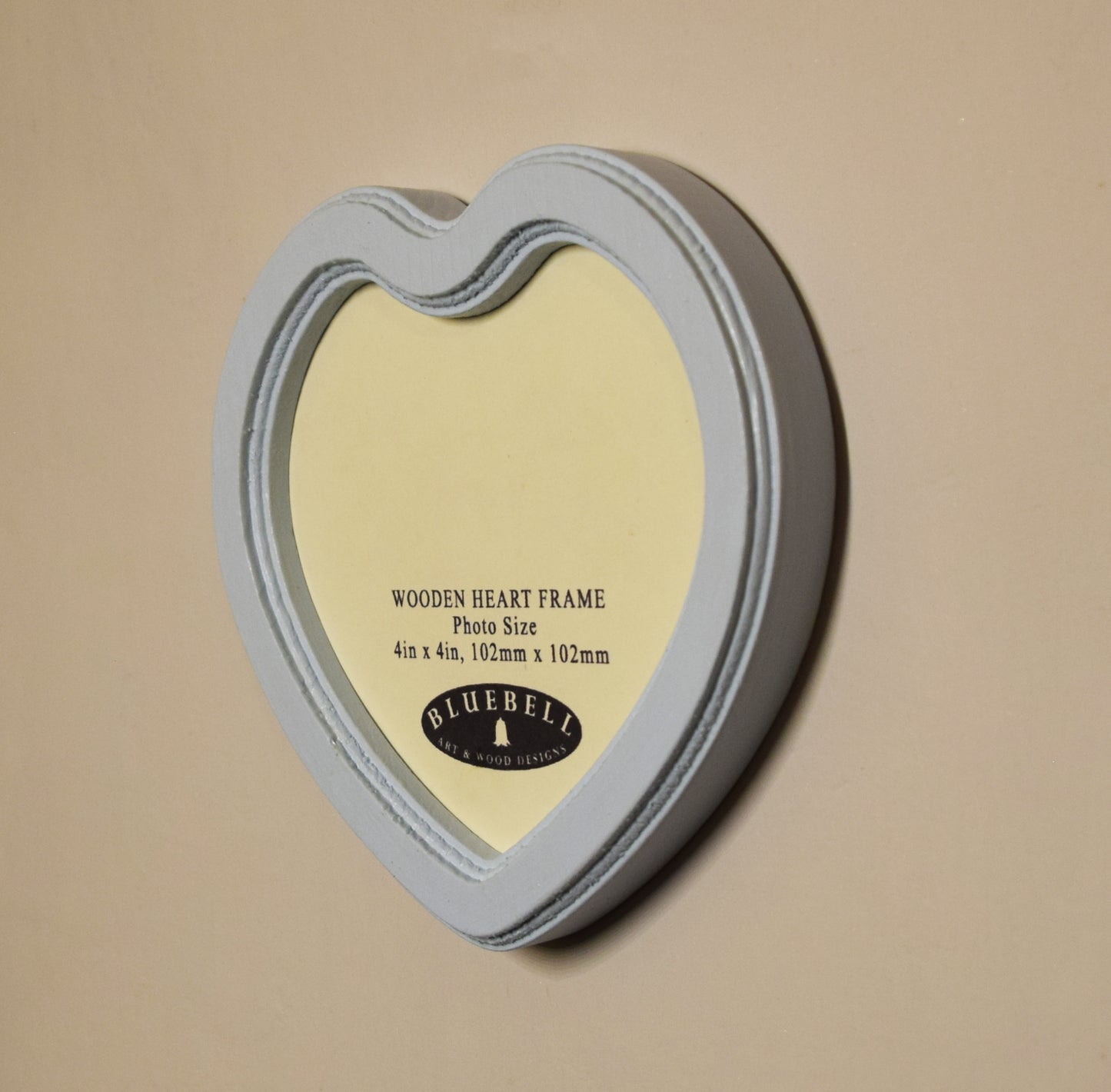 Baby Blue 4" x 4" Heart Handmade Wooden Photo Picture Frame
