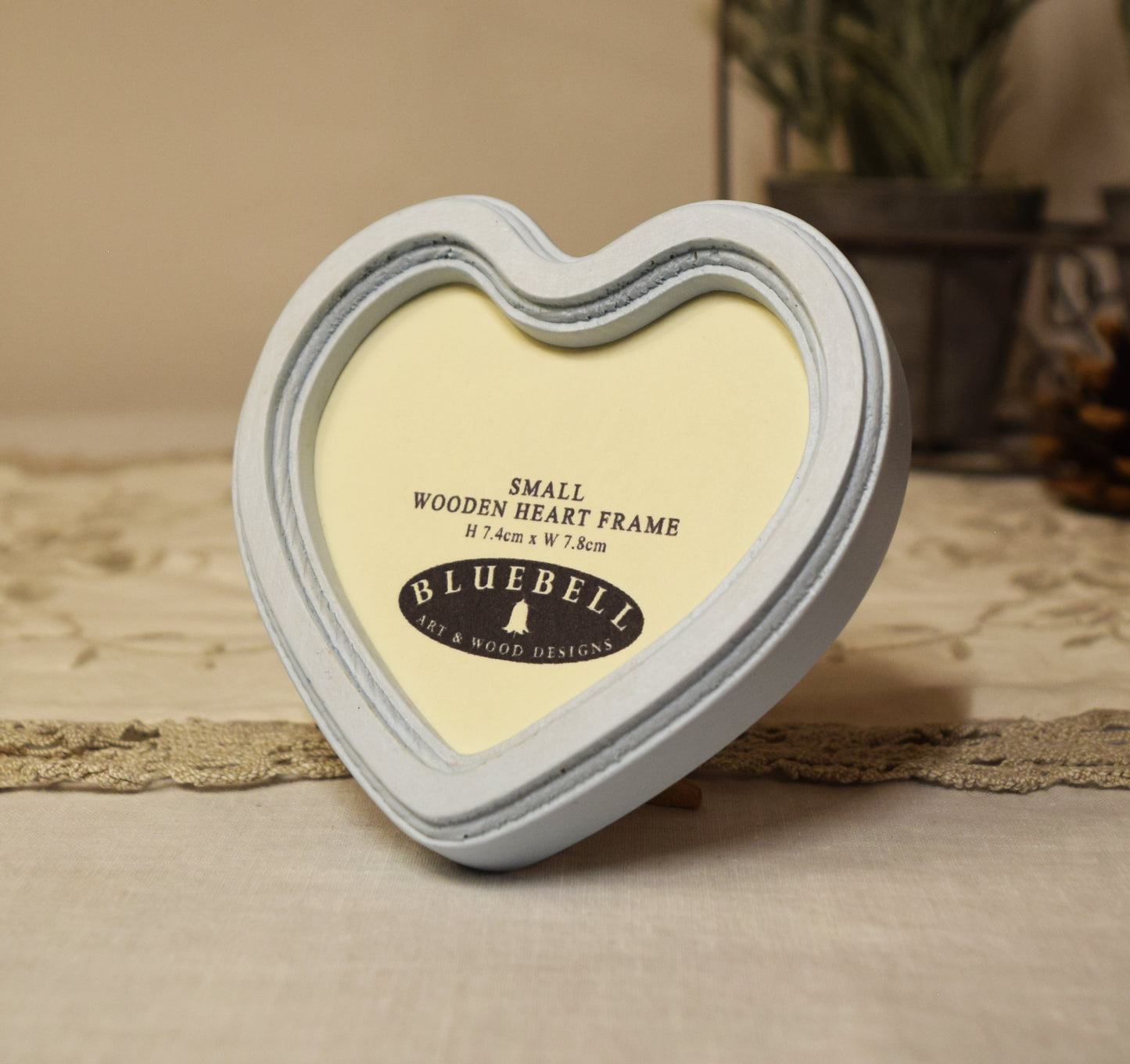 Baby Blue 3" x 3" Heart Handmade Wooden Photo Picture Frame