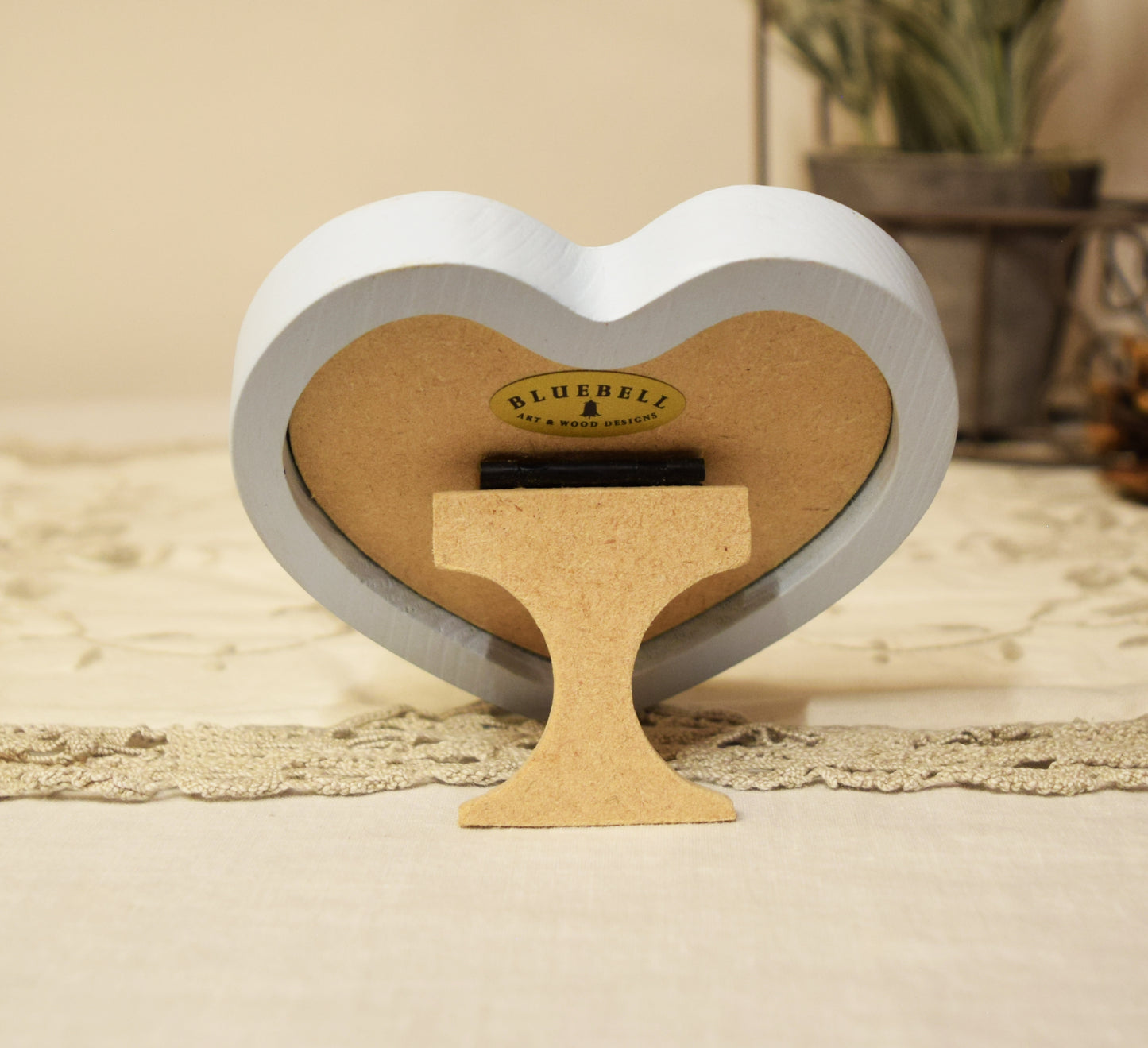 Baby Blue 3" x 3" Heart Handmade Wooden Photo Picture Frame