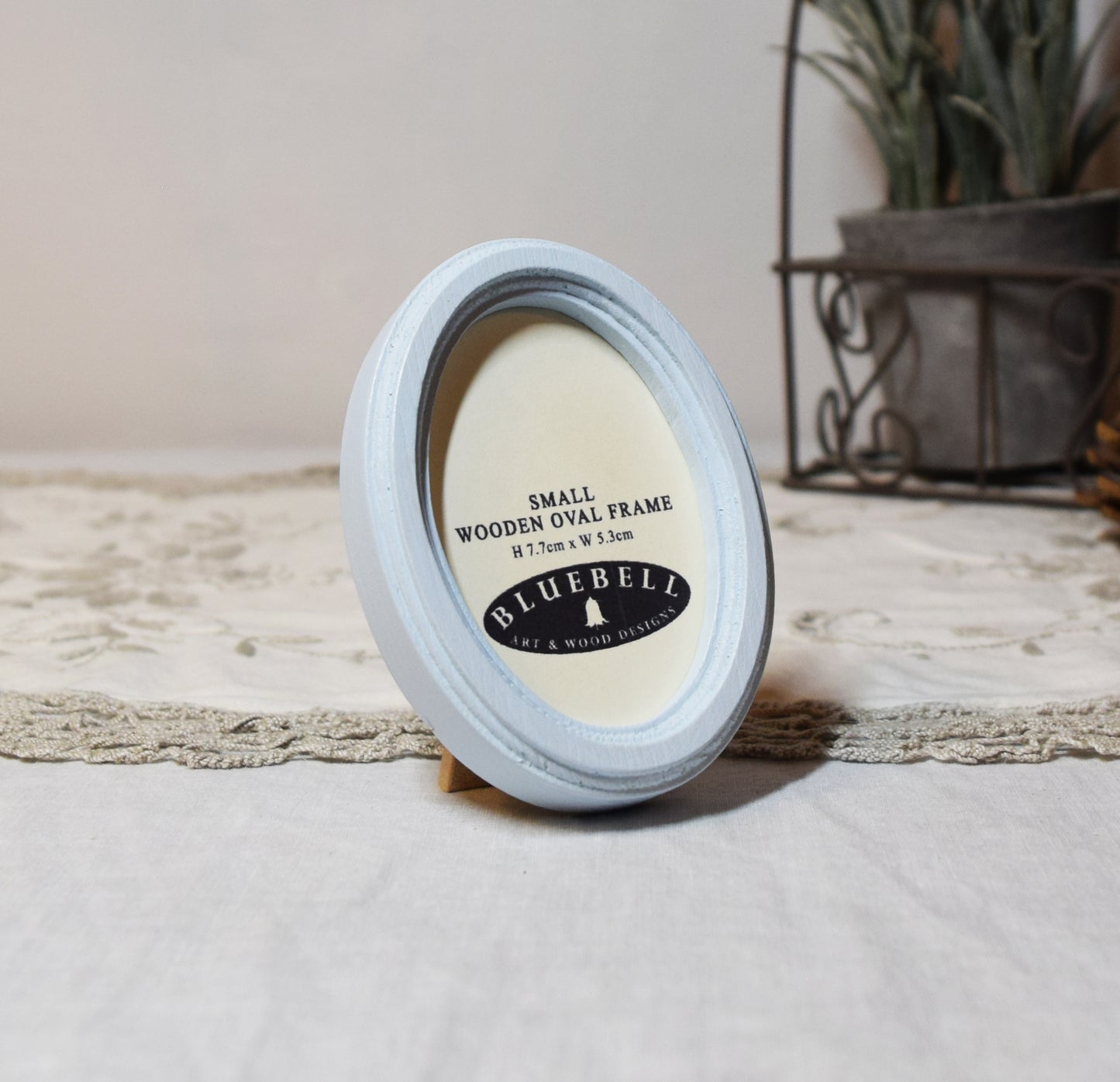 Baby Blue 2" x 3" Oval Handmade Wooden Photo Picture Frame