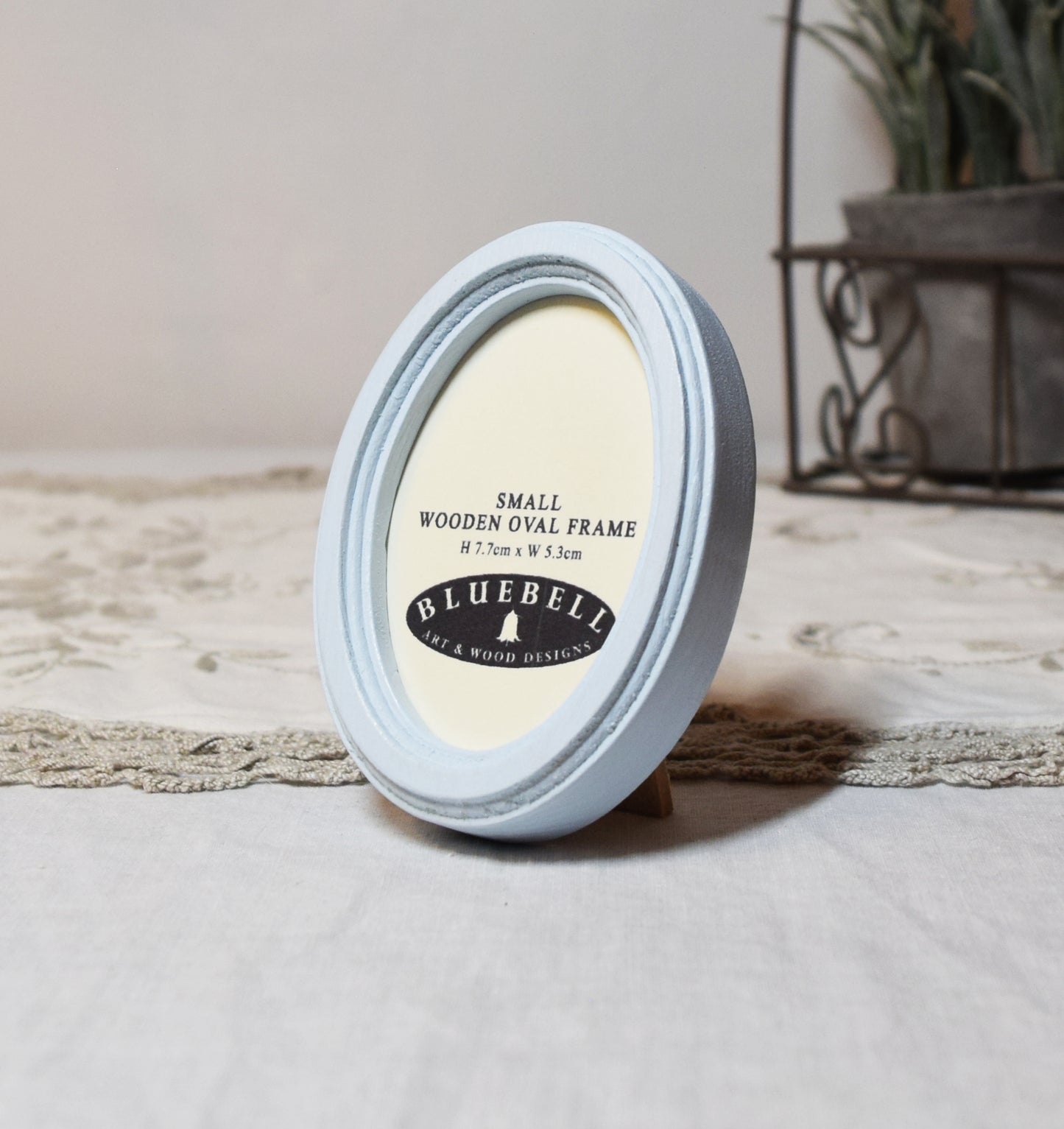 Baby Blue 2" x 3" Oval Handmade Wooden Photo Picture Frame