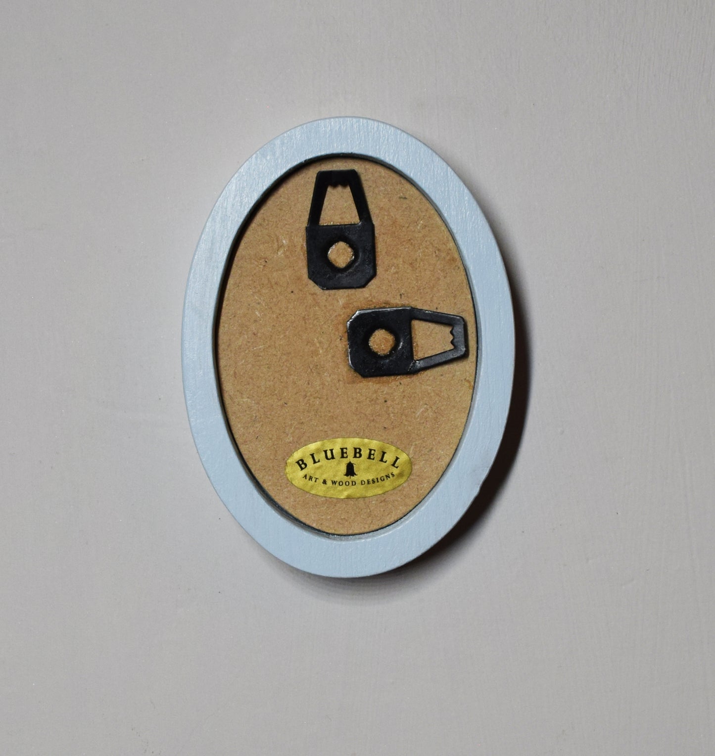 Baby Blue 2" x 3" Oval Handmade Wooden Photo Picture Frame