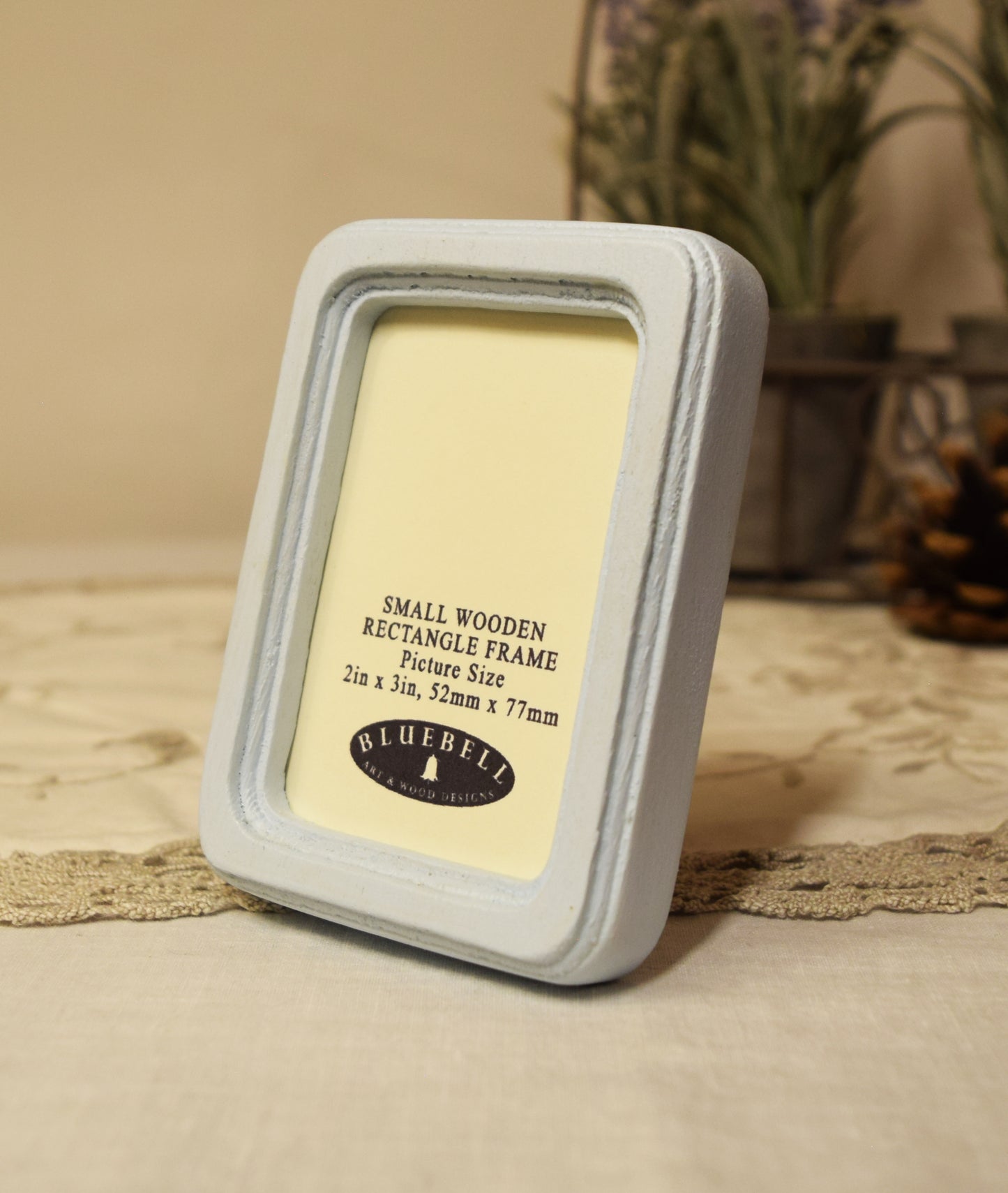 Baby Blue 2" x 3" Rectangle Handmade Wooden Photo Picture Frame