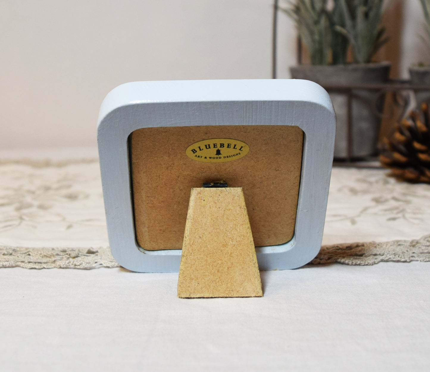 Baby Blue 2.5" x 2.5" Square Handmade Wooden Photo Picture Frame