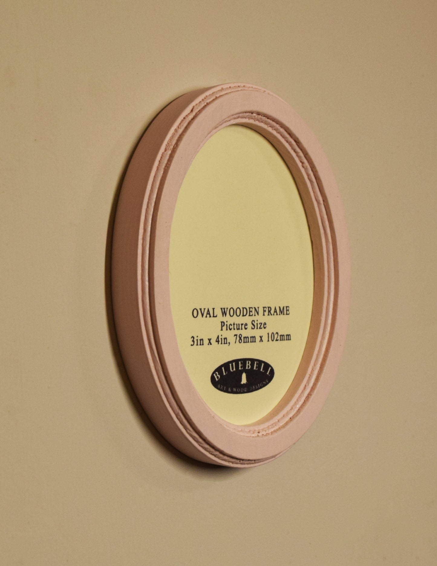 Baby Pink 3" x 4" Oval Handmade Wooden Photo Picture Frame