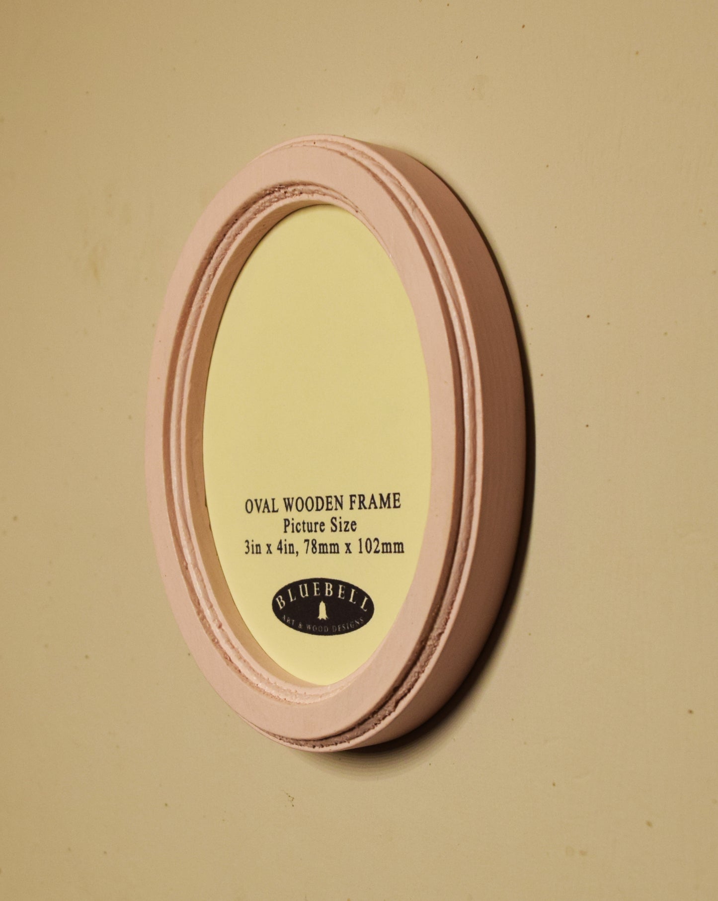 Baby Pink 3" x 4" Oval Handmade Wooden Photo Picture Frame