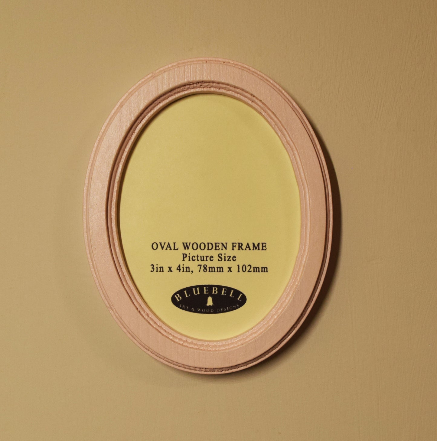 Baby Pink 3" x 4" Oval Handmade Wooden Photo Picture Frame