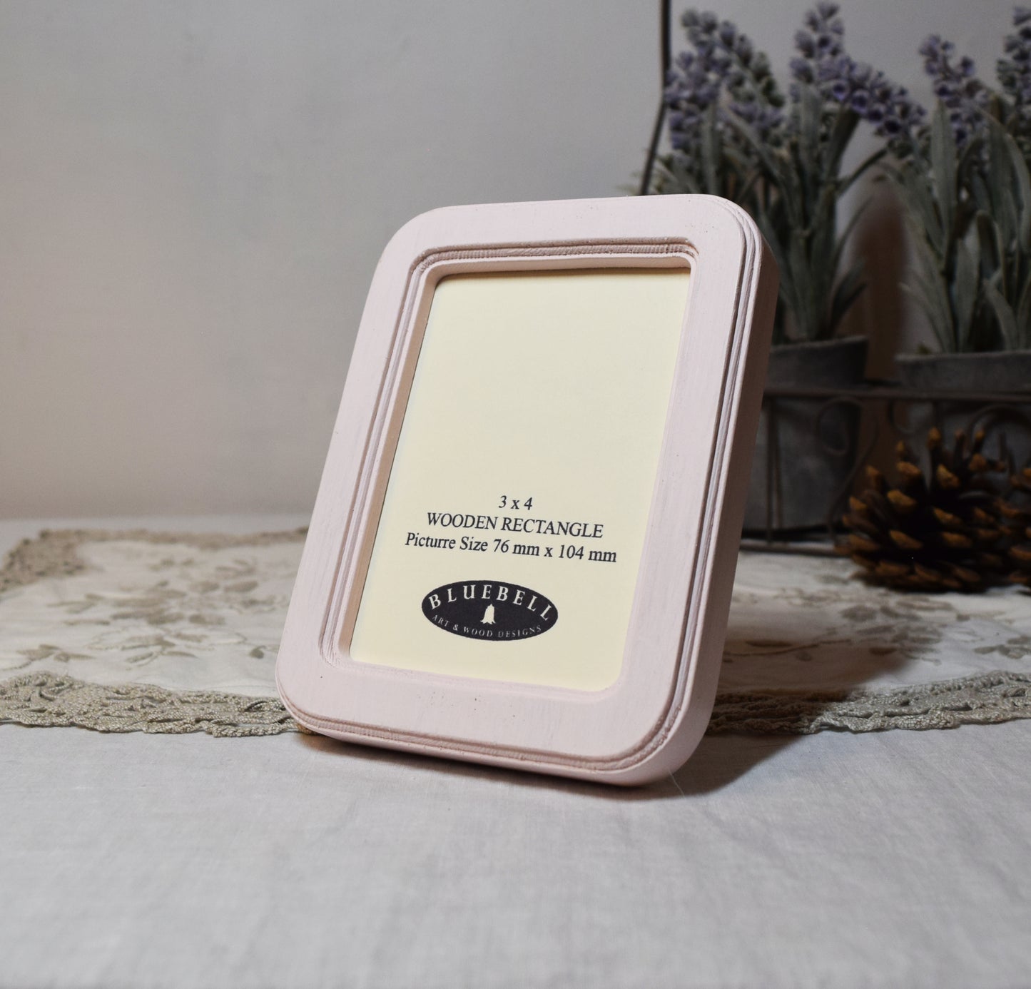 Baby Pink 3" x 4" Rectangle Handmade Wooden Photo Picture Frame