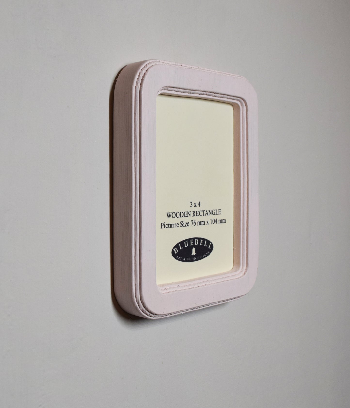 Baby Pink 3" x 4" Rectangle Handmade Wooden Photo Picture Frame