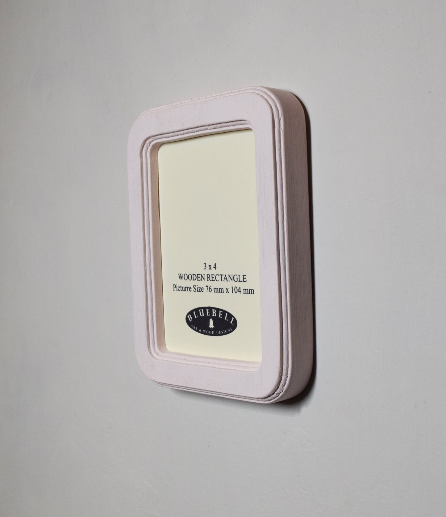 Baby Pink 3" x 4" Rectangle Handmade Wooden Photo Picture Frame