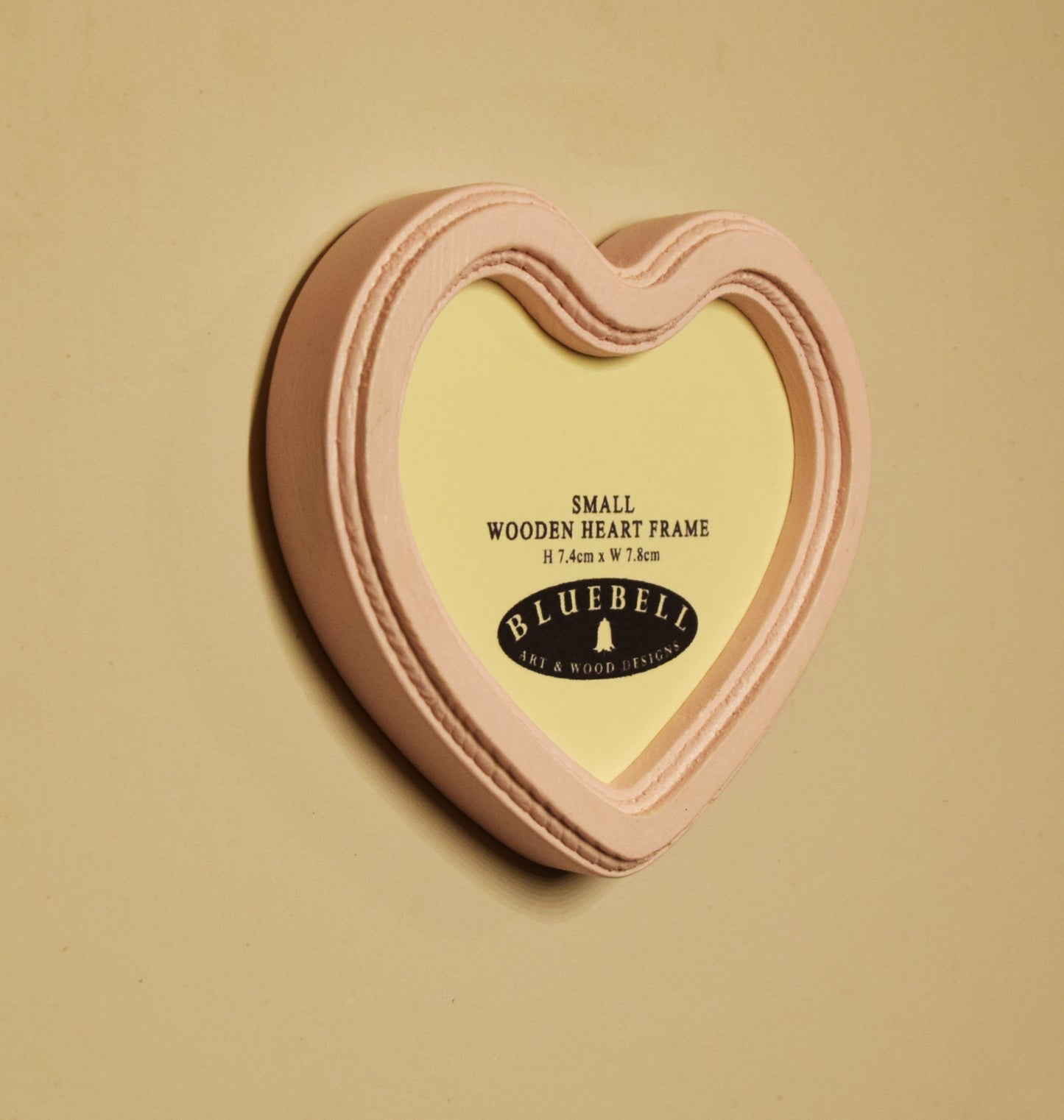 Baby Pink 3" x 3" Heart Handmade Wooden Photo Picture Frame