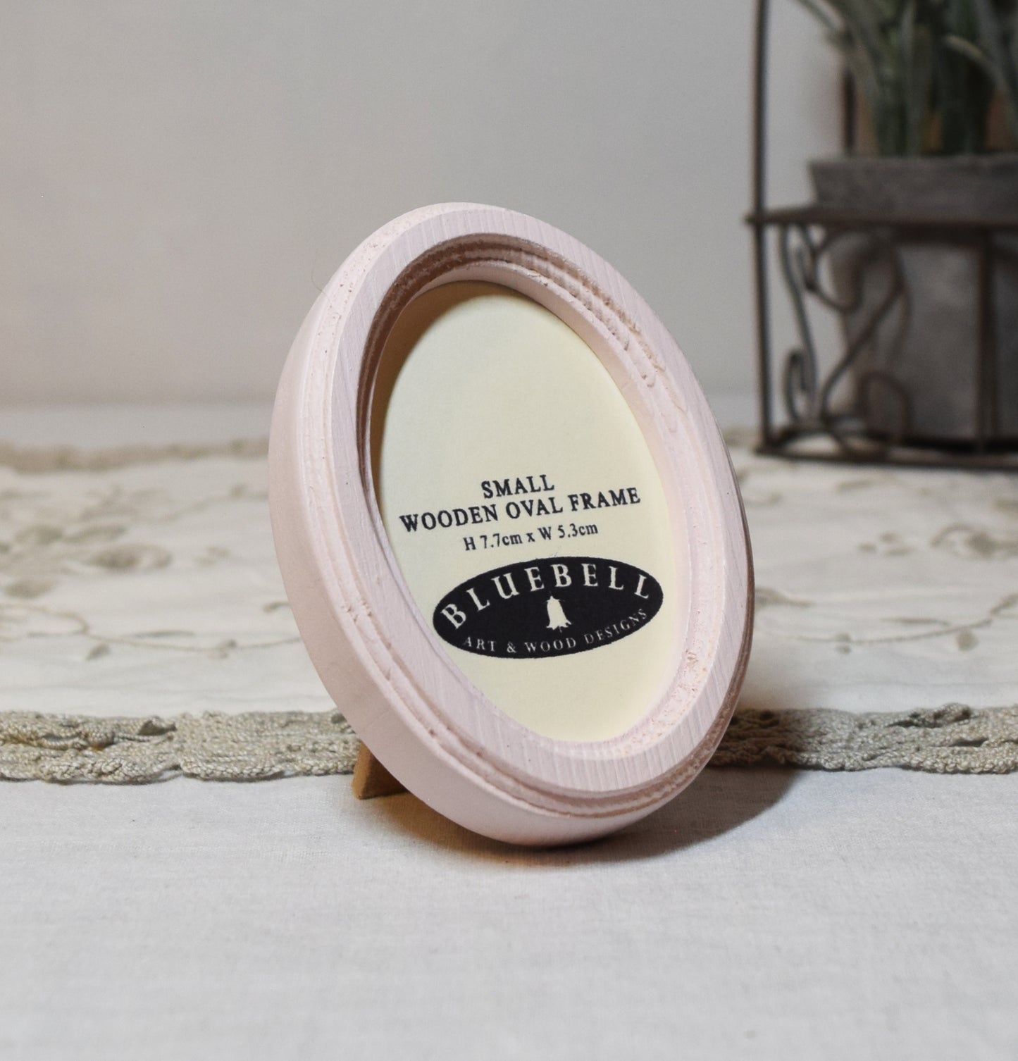 Baby Pink 2" x 3" Oval Handmade Wooden Photo Picture Frame