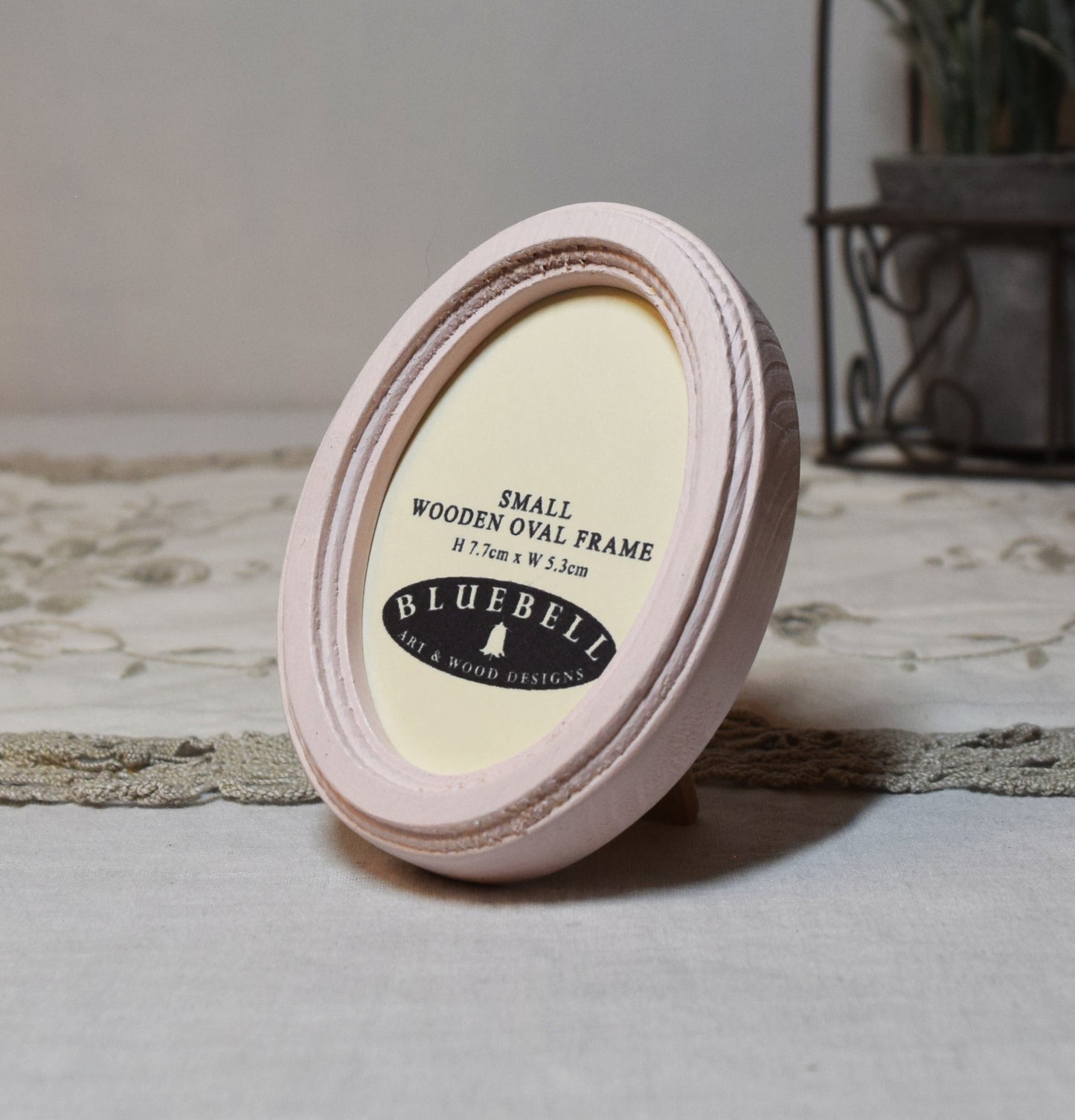 Baby Pink 2" x 3" Oval Handmade Wooden Photo Picture Frame