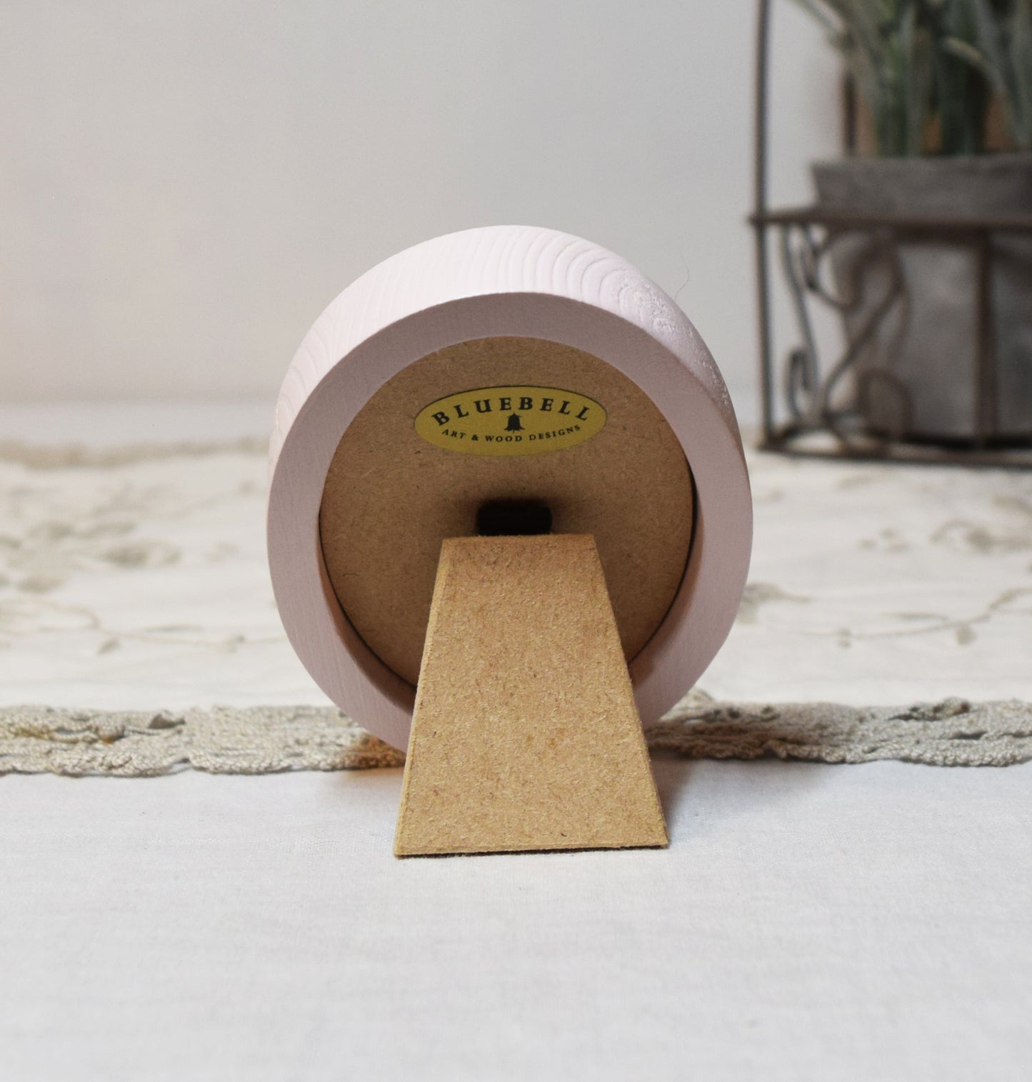 Baby Pink 2" x 3" Oval Handmade Wooden Photo Picture Frame