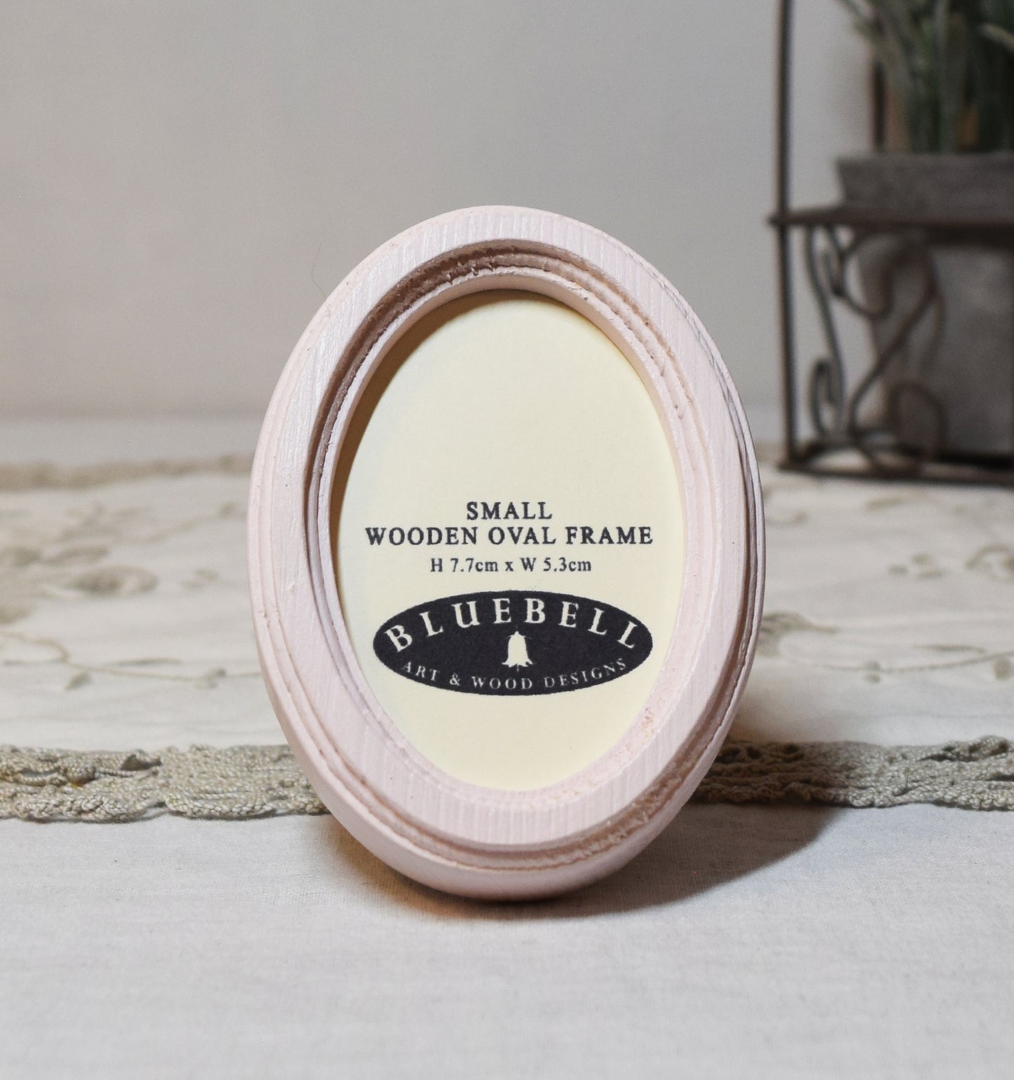 Baby Pink 2" x 3" Oval Handmade Wooden Photo Picture Frame