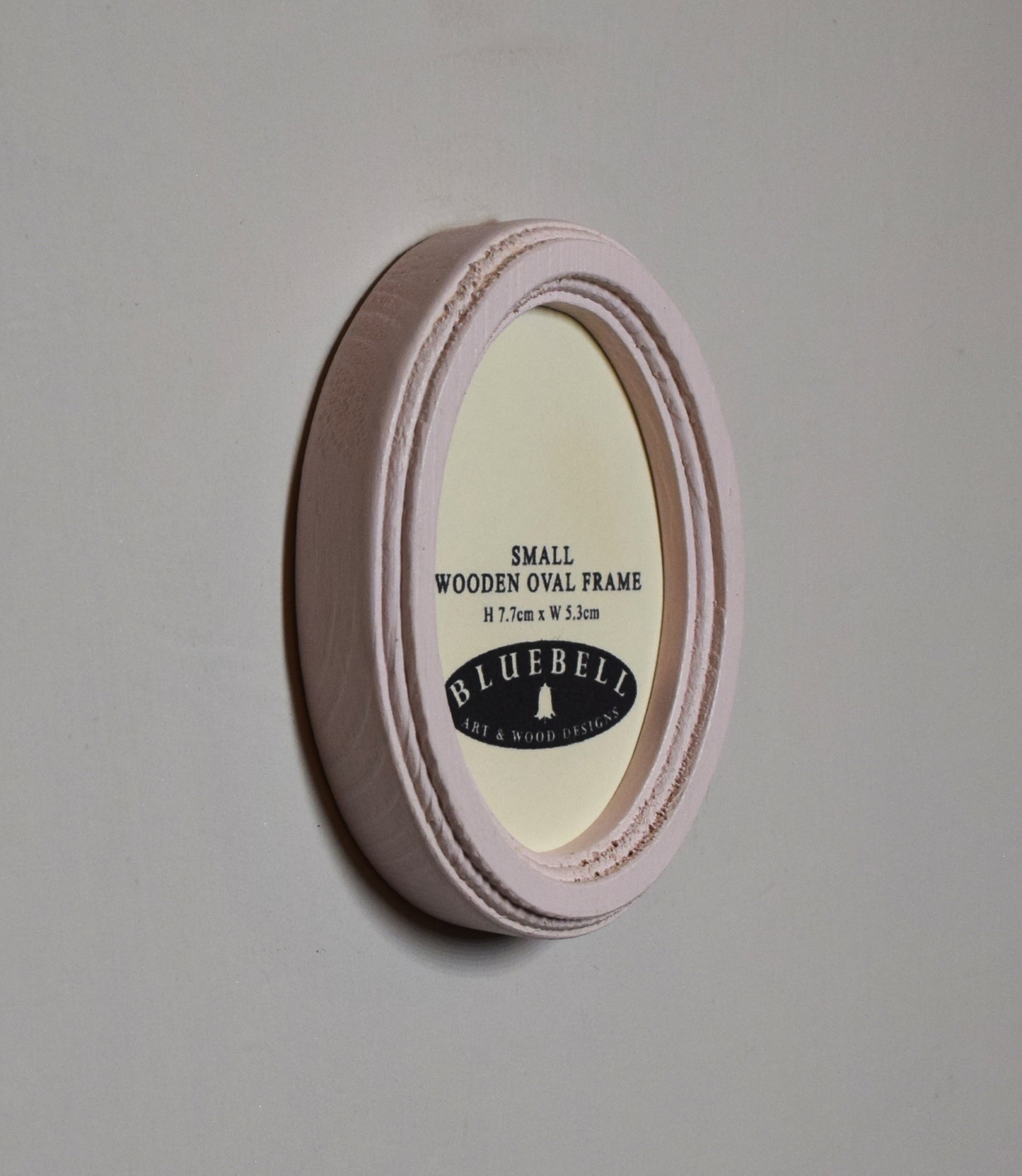 Baby Pink 2" x 3" Oval Handmade Wooden Photo Picture Frame