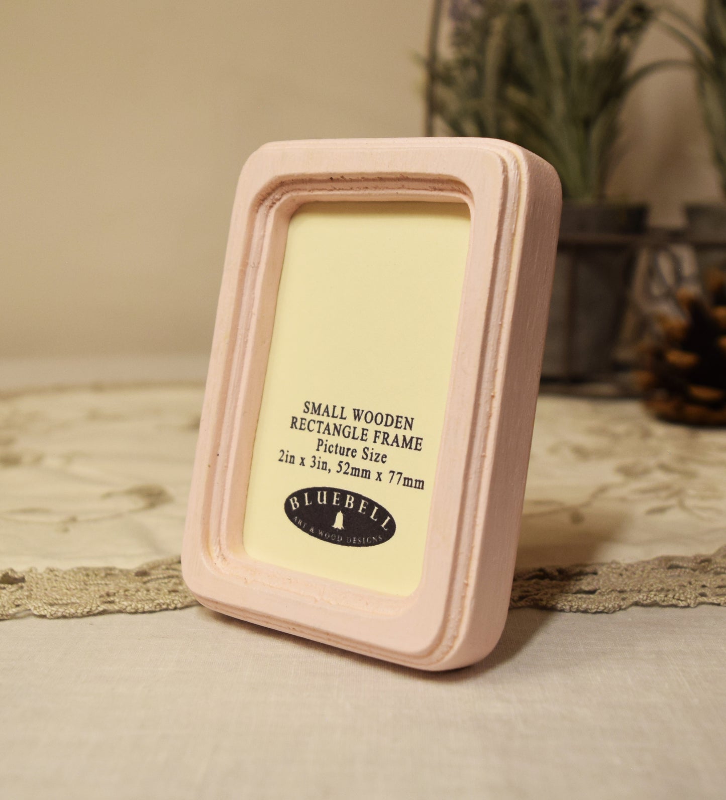 Baby Pink 2" x 3" Rectangle Handmade Wooden Photo Picture Frame