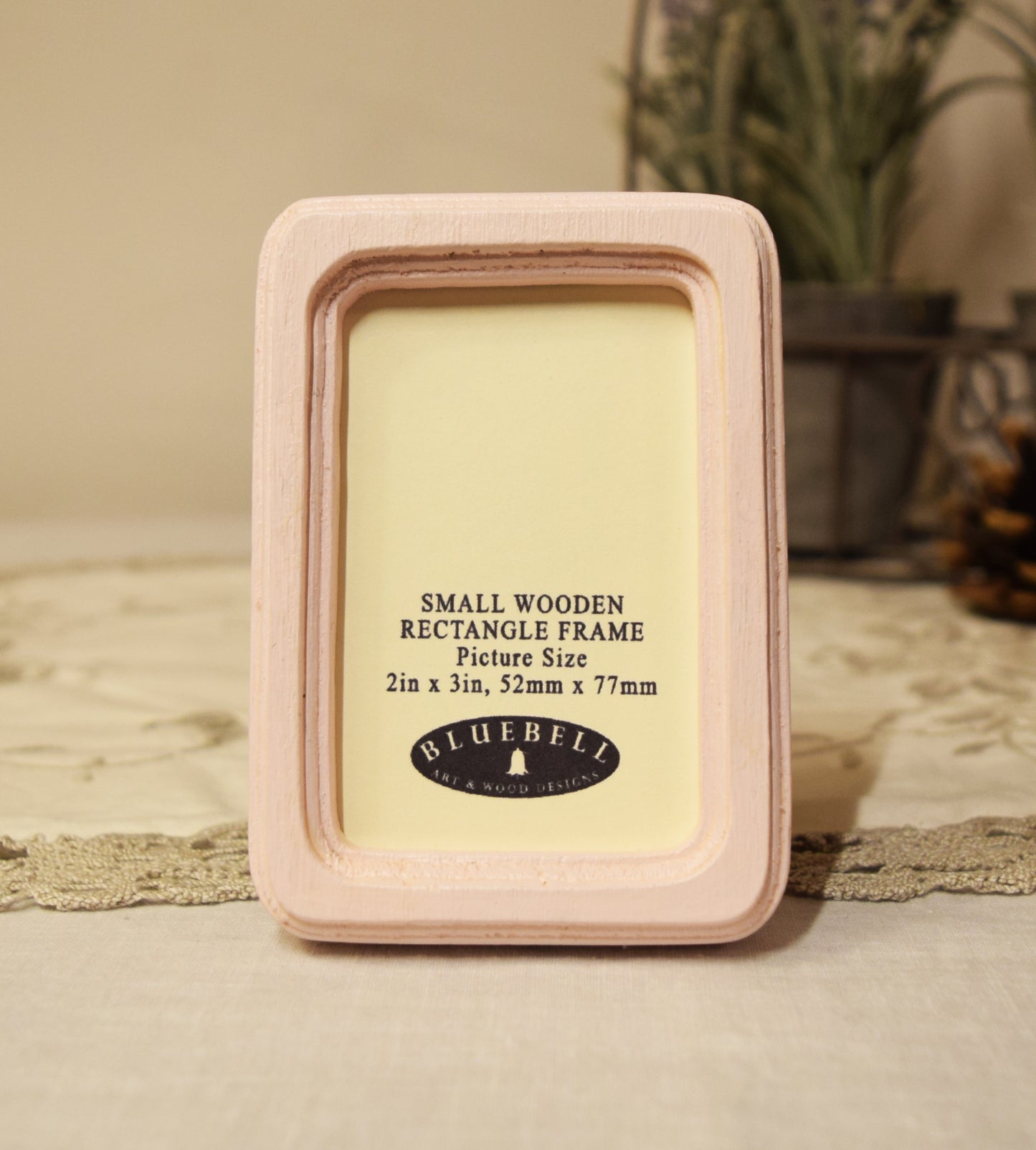 Baby Pink 2" x 3" Rectangle Handmade Wooden Photo Picture Frame