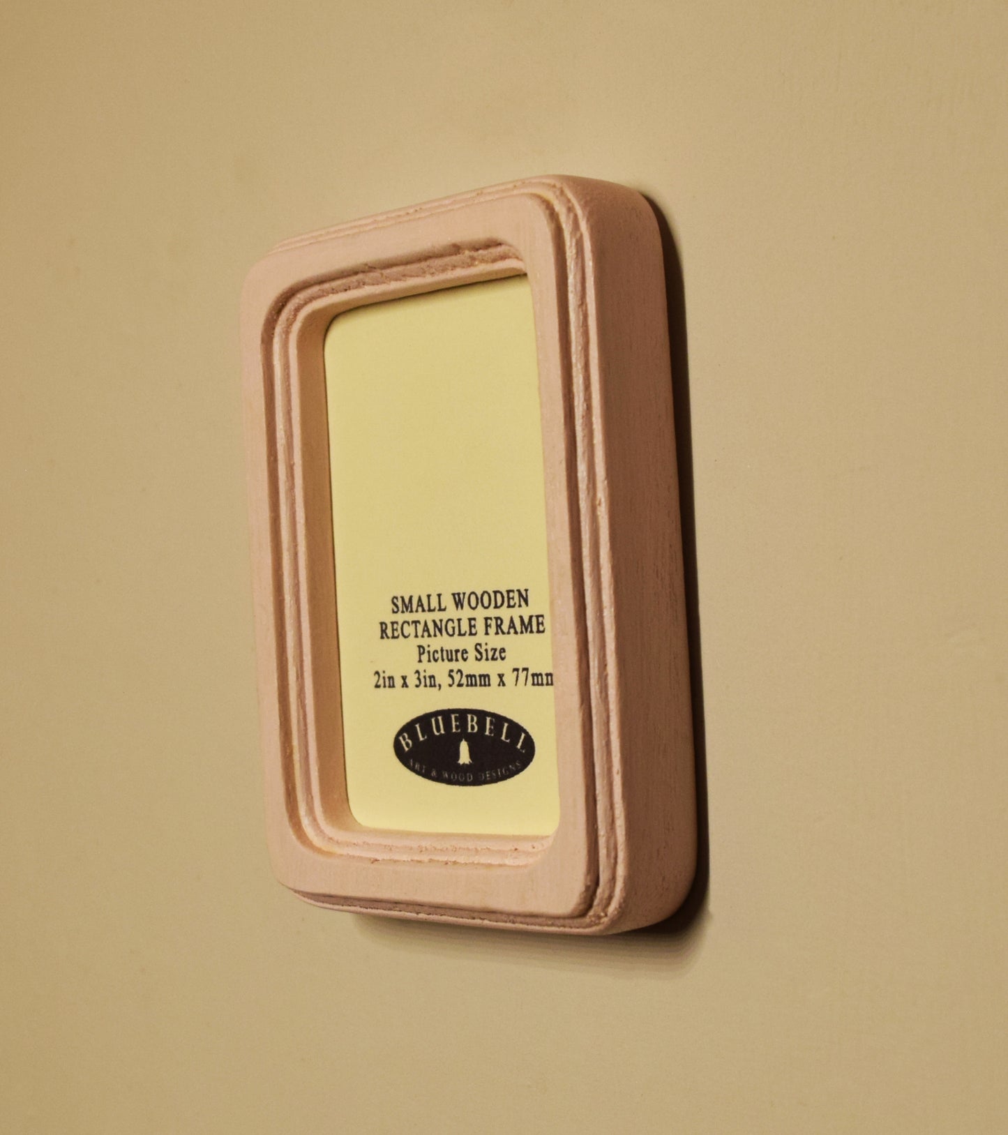 Baby Pink 2" x 3" Rectangle Handmade Wooden Photo Picture Frame