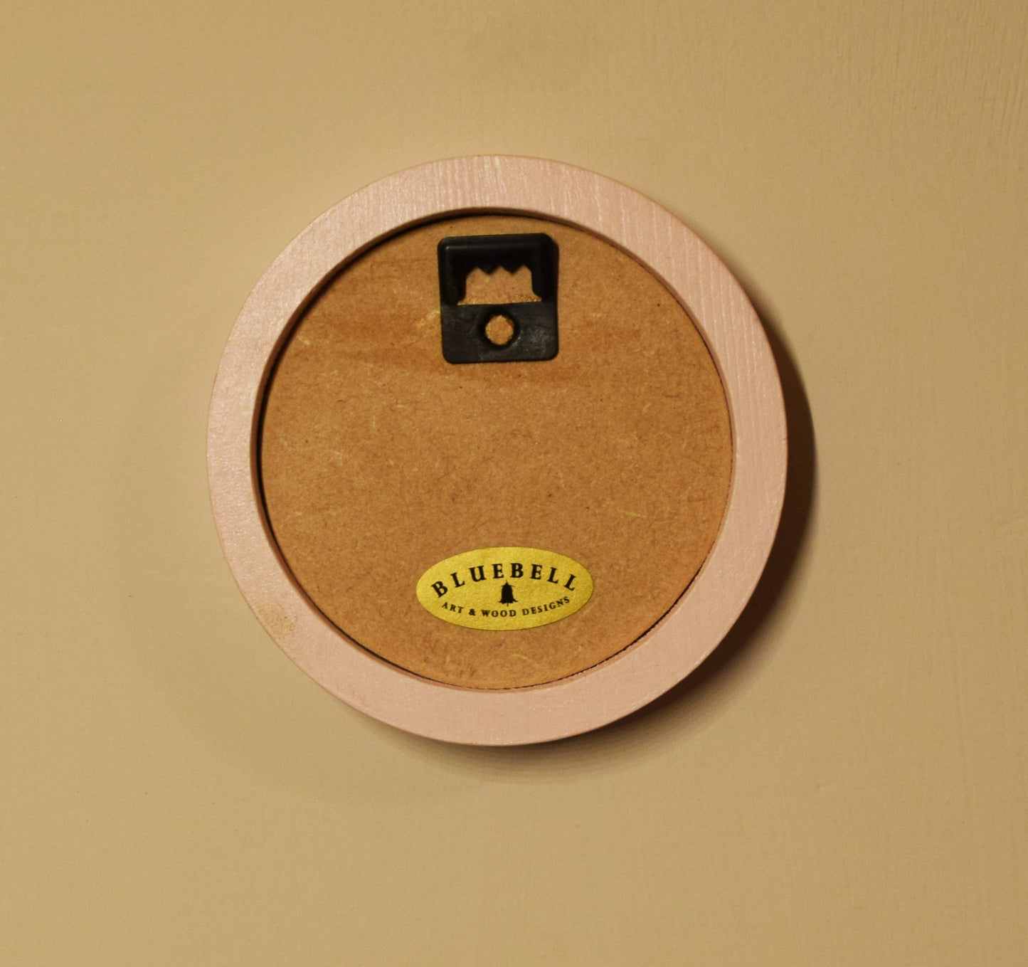 Baby Pink 2.5" x 2.5" Round Handmade Wooden Photo Picture Frame