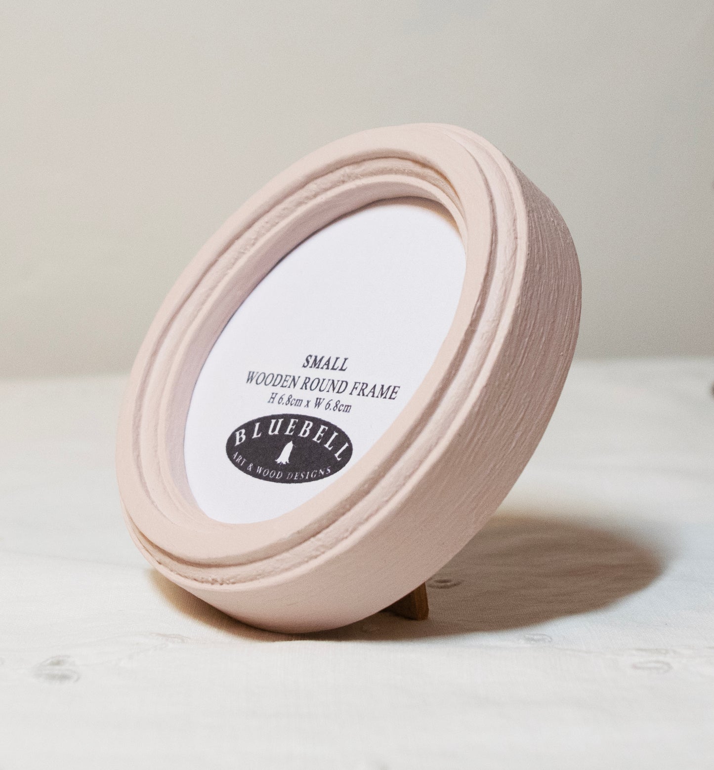 Ballerina Pink 2.5" x 2.5" Round Handmade Wooden Photo Picture Frame