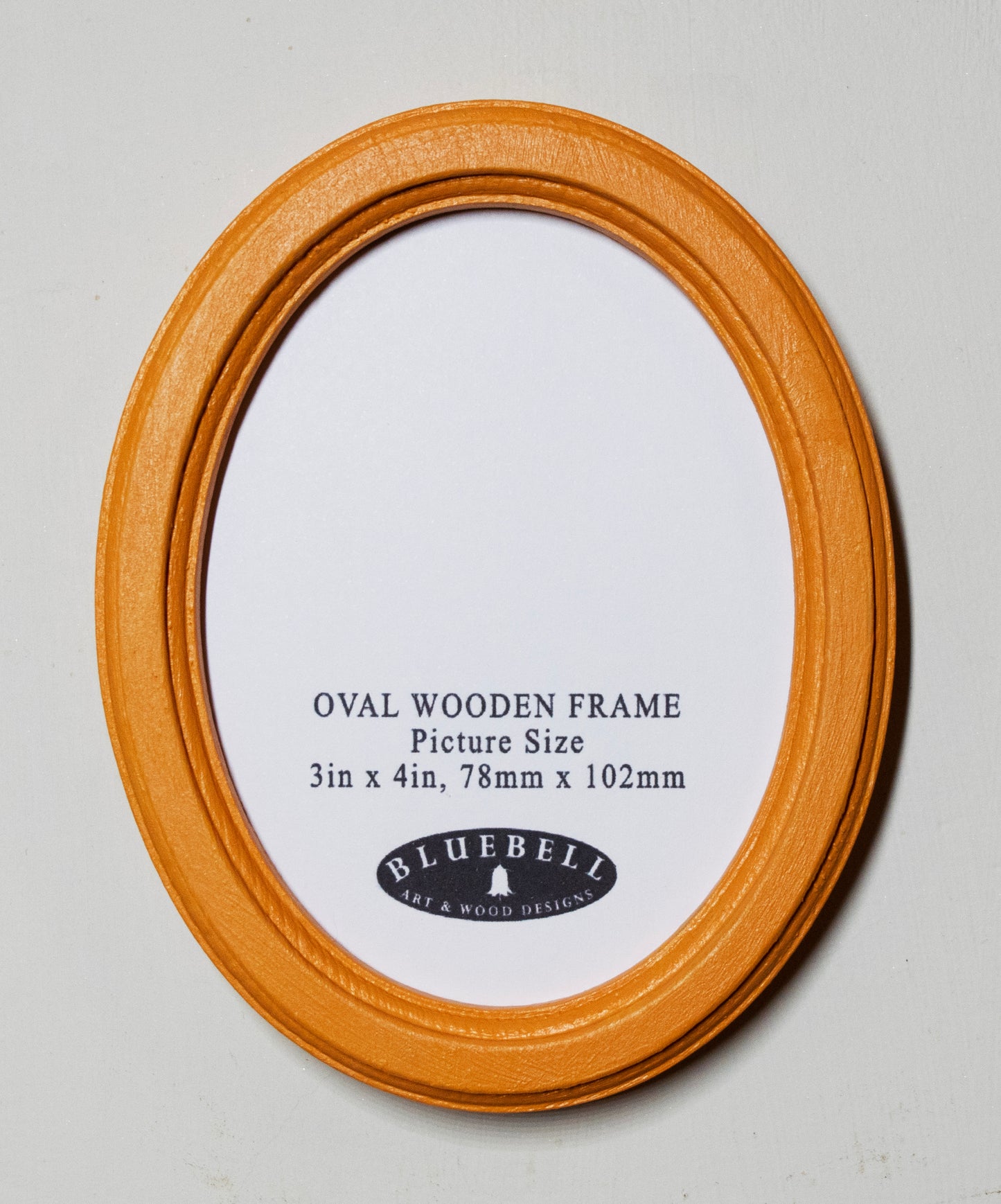 Orange 3" x 4" Oval Handmade Wooden Photo Picture Frame