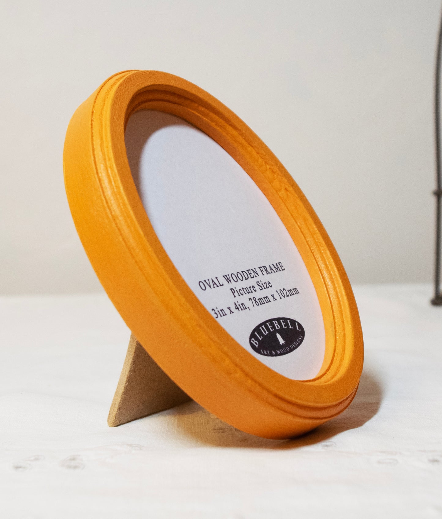 Orange 3" x 4" Oval Handmade Wooden Photo Picture Frame