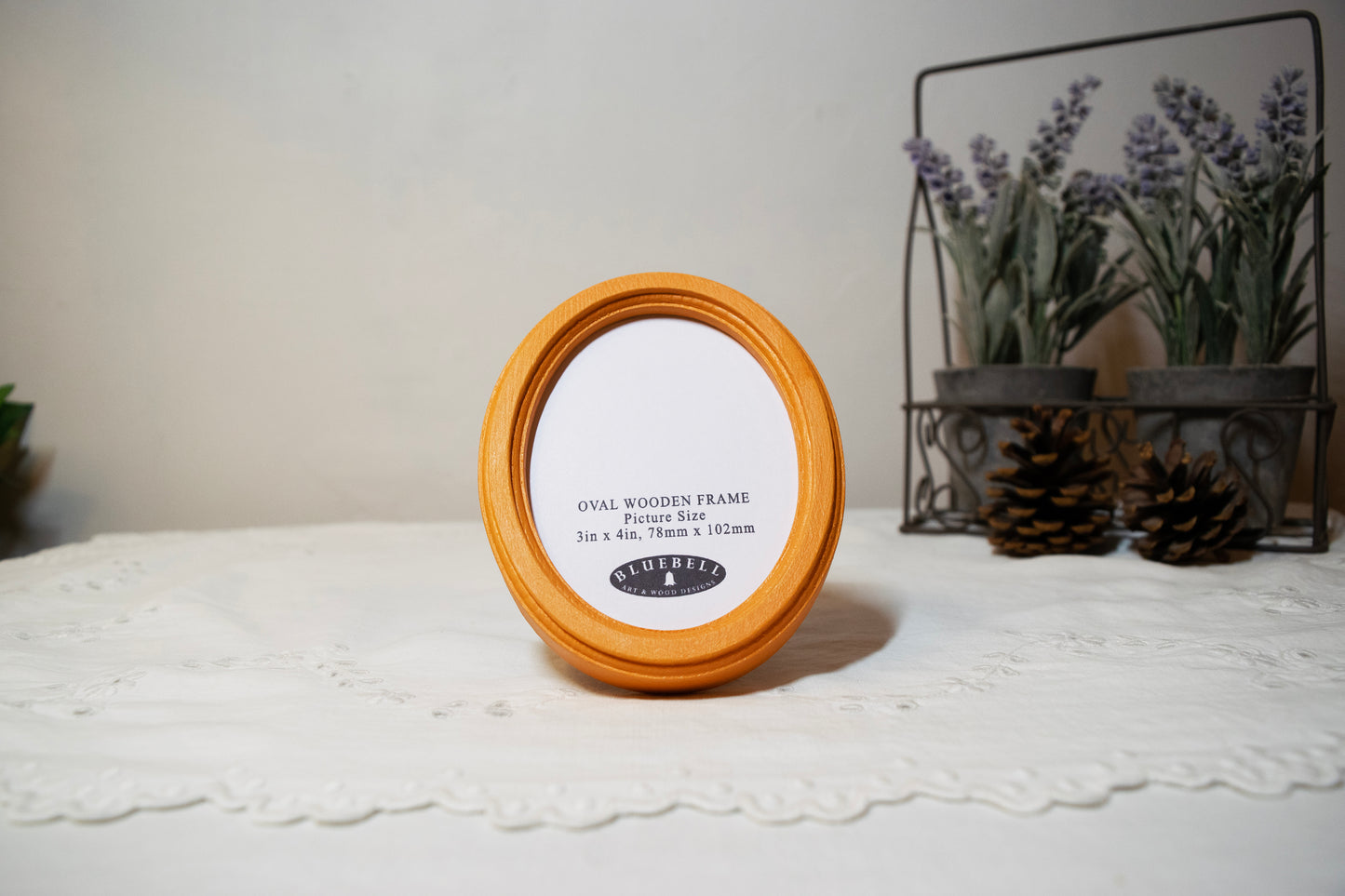 Orange 3" x 4" Oval Handmade Wooden Photo Picture Frame