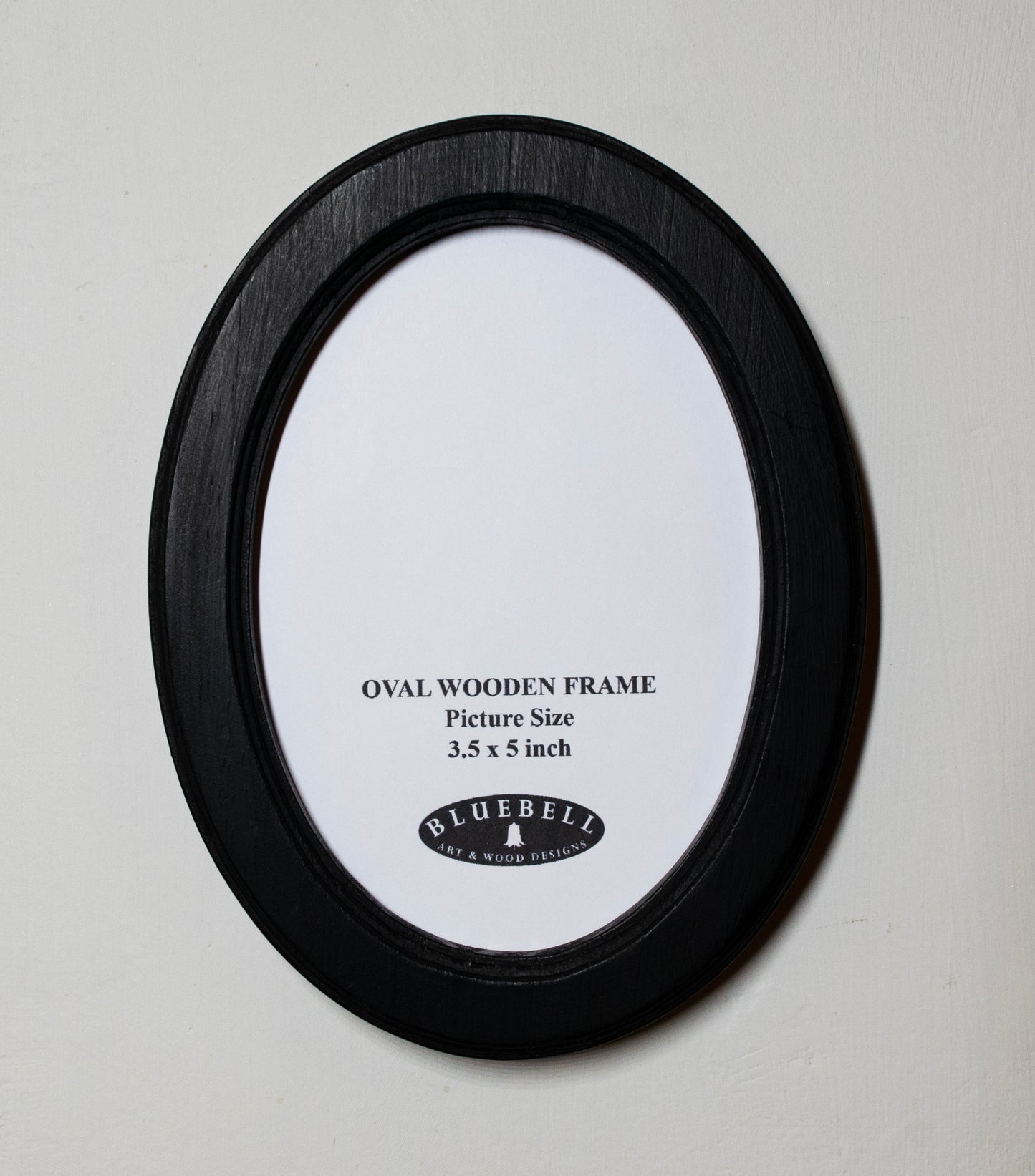 Black 3.5" x 5" Oval Handmade Wooden Photo Picture Frame