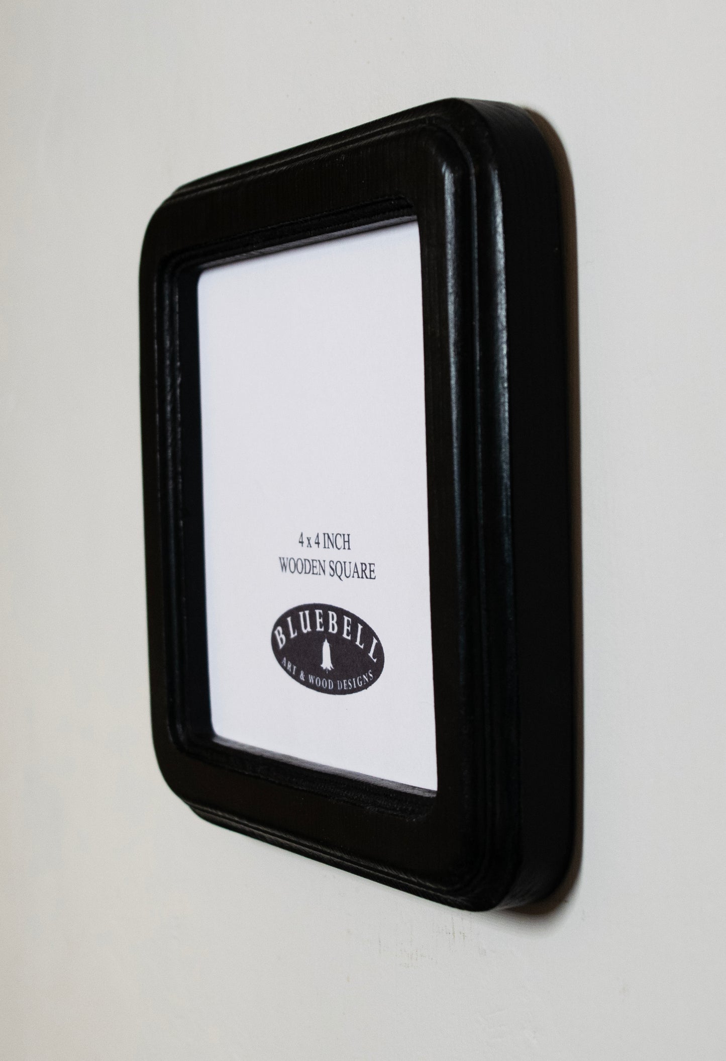 Black 4" x 4" Square Handmade Wooden Photo Picture Frame