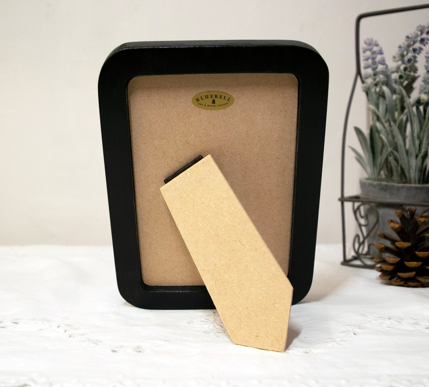 Black 4" x 6" Rectangle Roman Edged Handmade Wooden Photo Picture Frame
