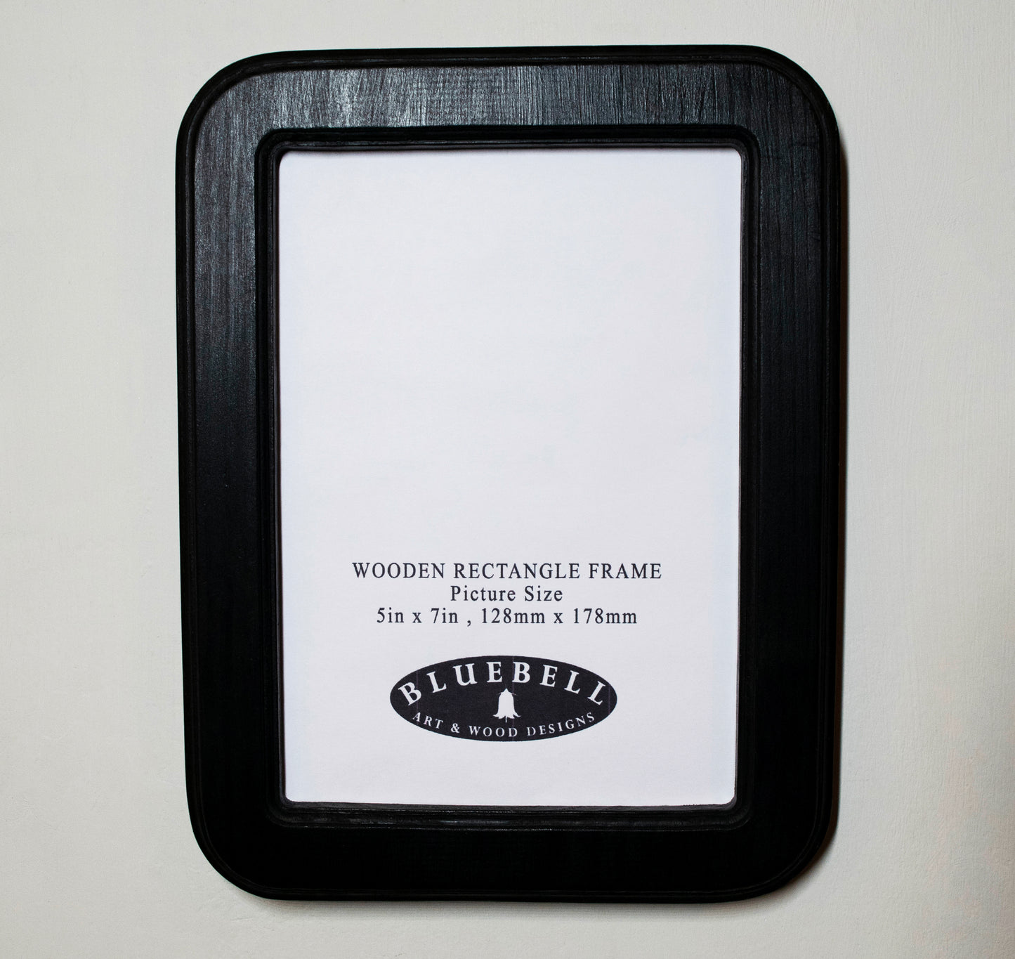 Black 5" x 7" Rectangle Roman Edged Handmade Wooden Photo Picture Frame