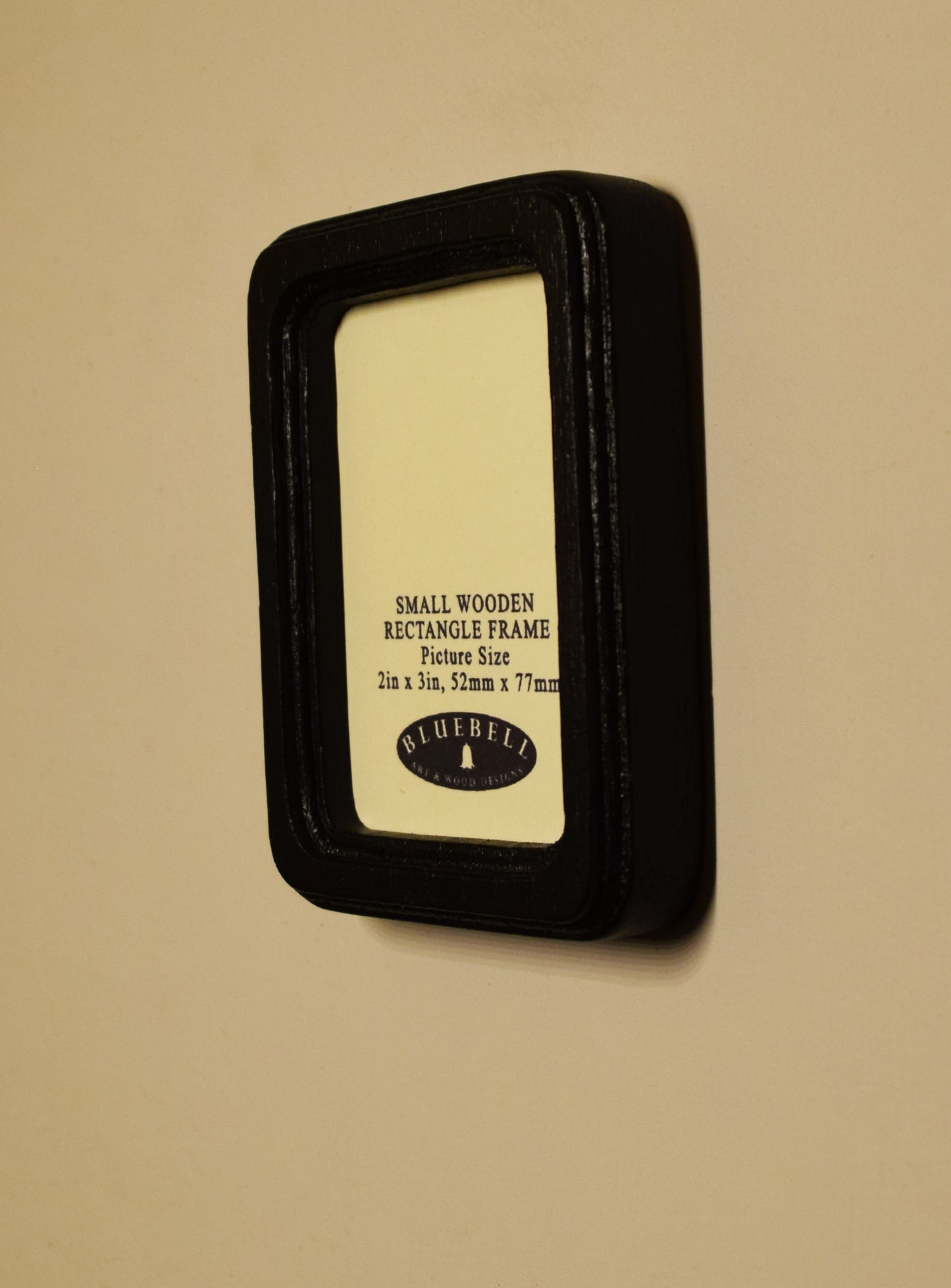 Black 2" x 3" Rectangle Handmade Wooden Photo Picture Frame