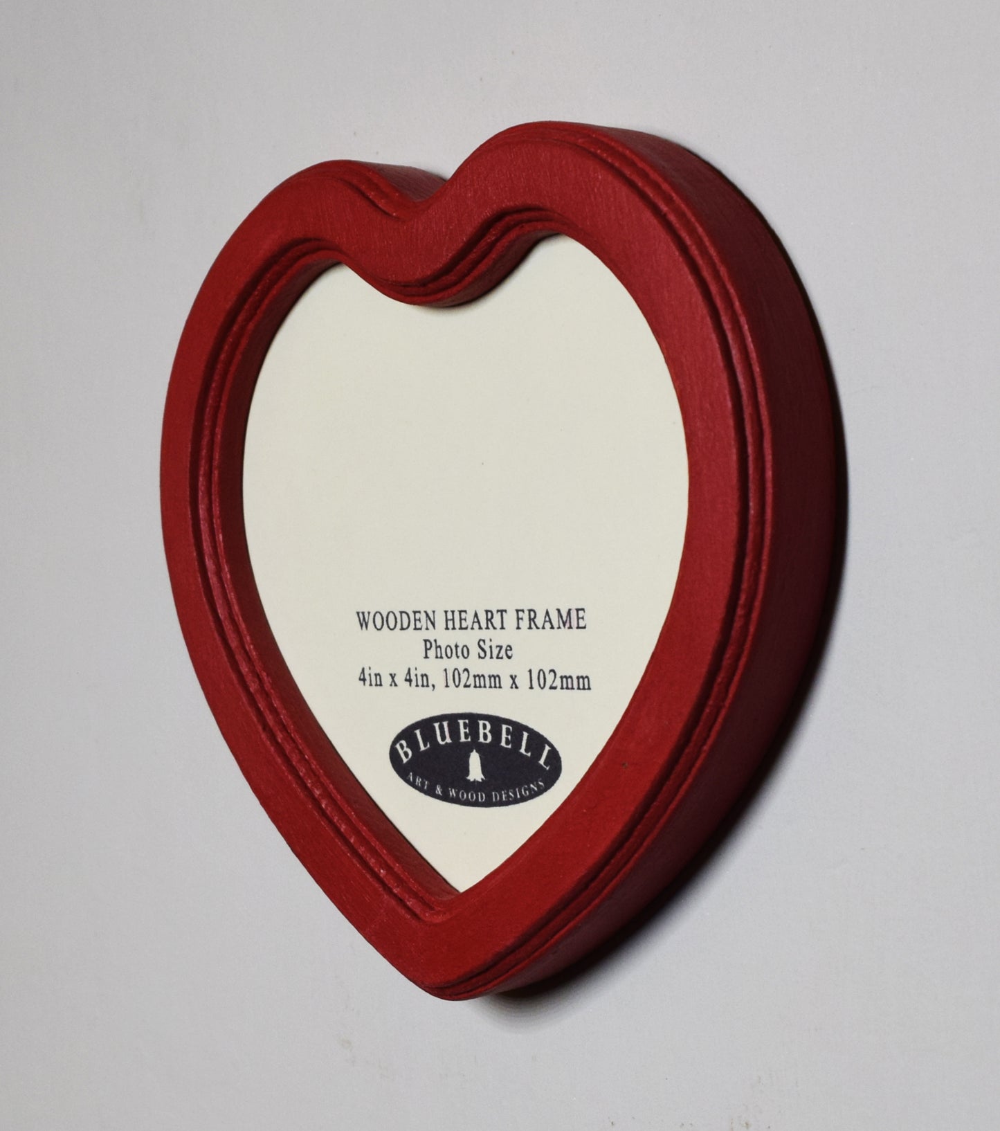 Red 4" x 4" Heart Handmade Wooden Photo Picture Frame