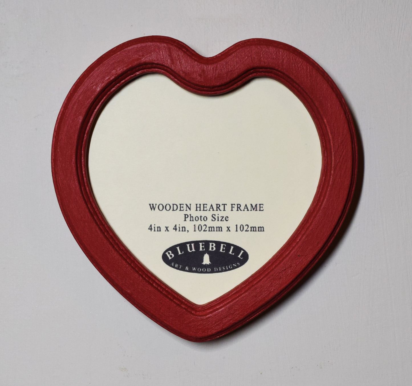 Red 4" x 4" Heart Handmade Wooden Photo Picture Frame