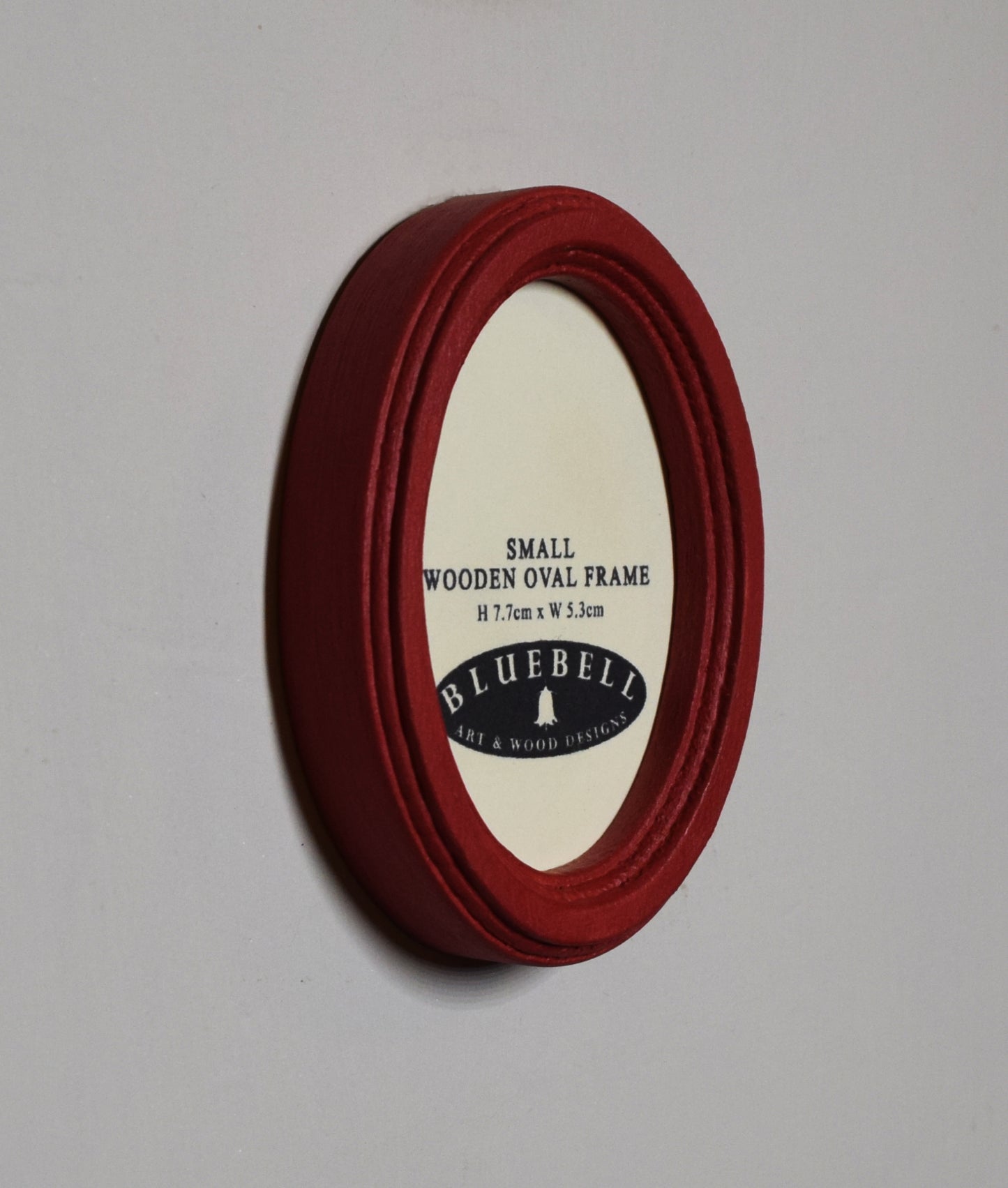 Red 2" x 3" Oval Handmade Wooden Photo Picture Frame