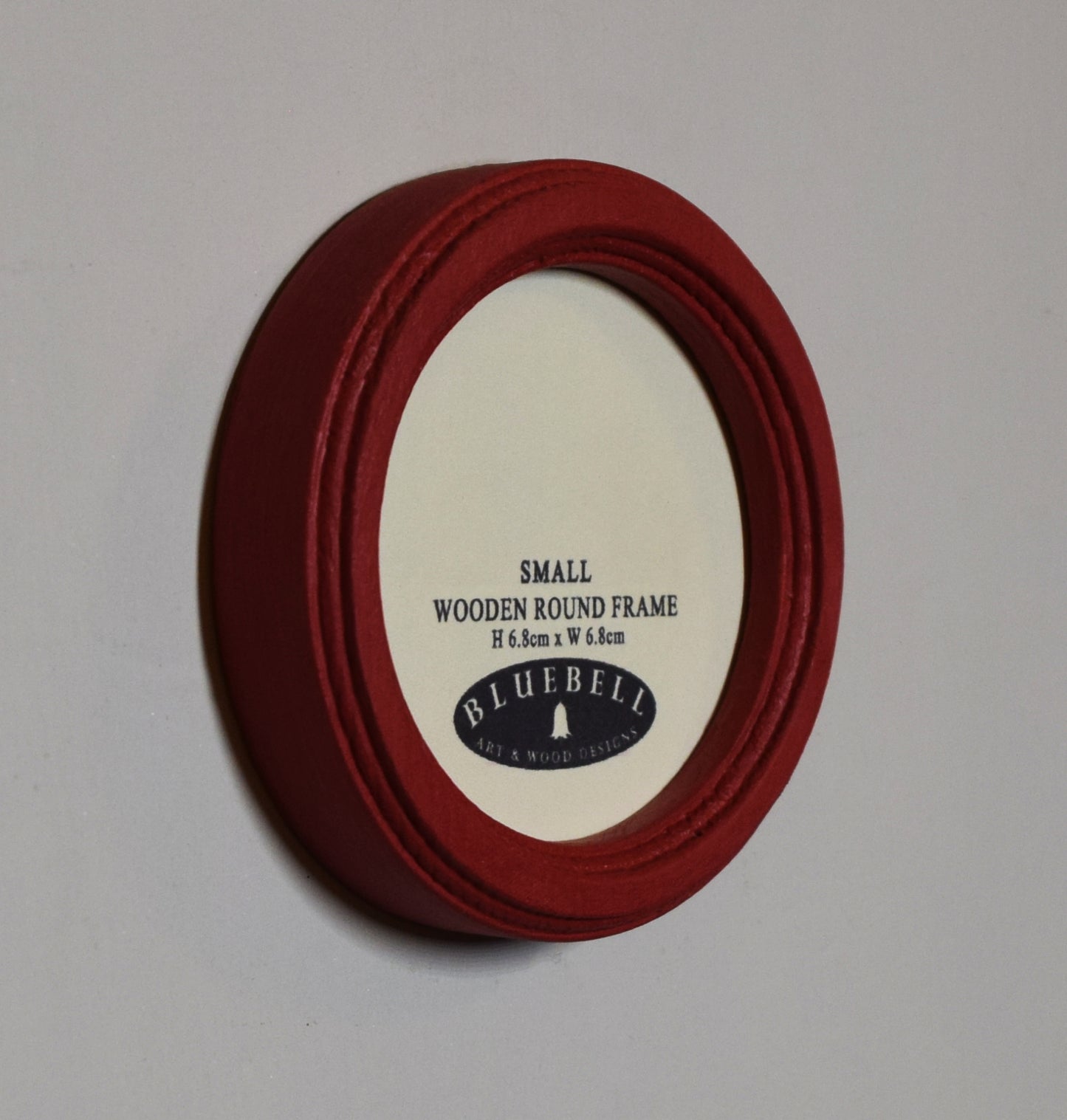 Red 2.5" x 2.5" Round Handmade Wooden Photo Picture Frame