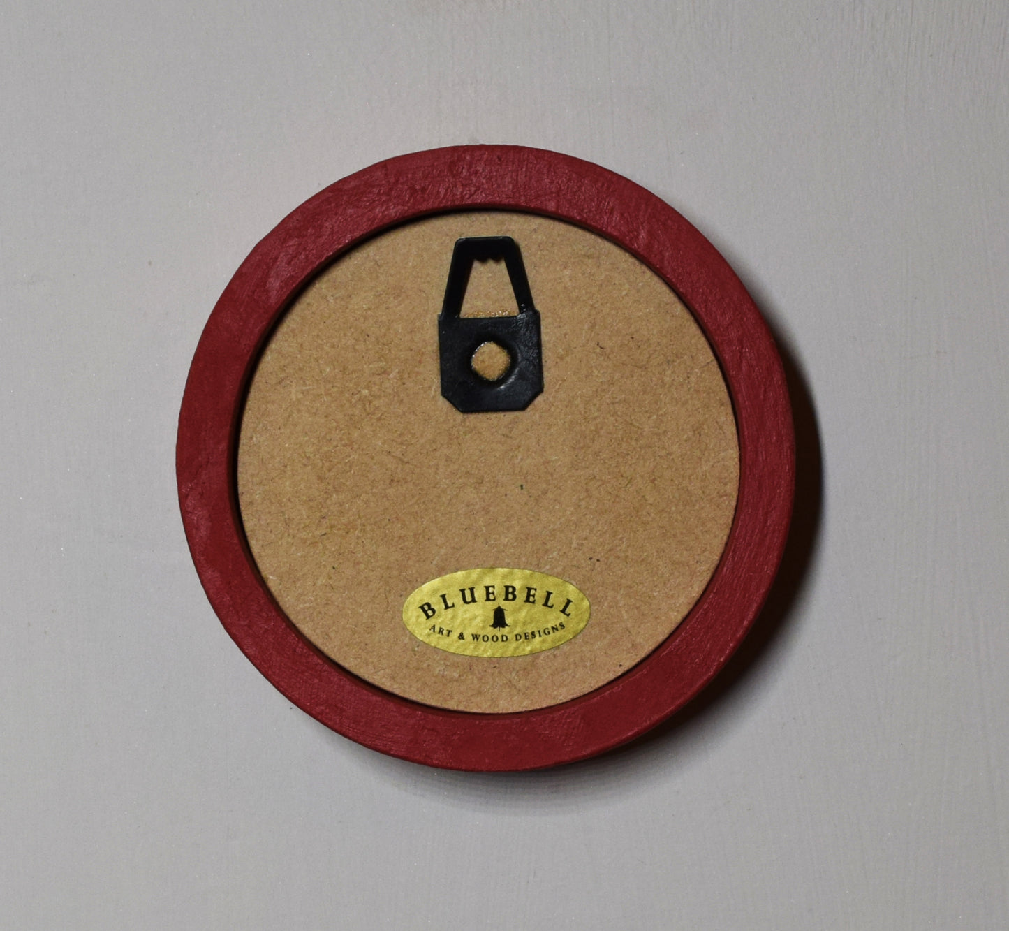 Red 2.5" x 2.5" Round Handmade Wooden Photo Picture Frame