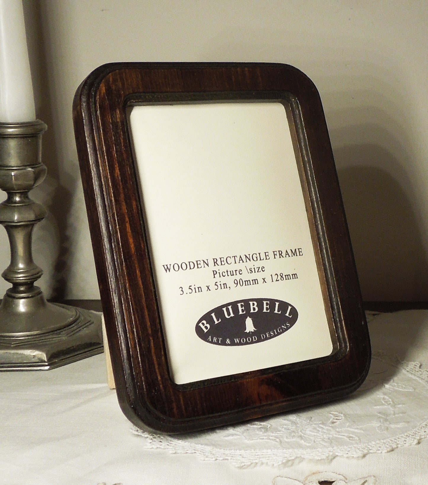 Dark Oak 3.5" x 5" Rectangle Roman Edged Handmade Wooden Photo Picture Frame