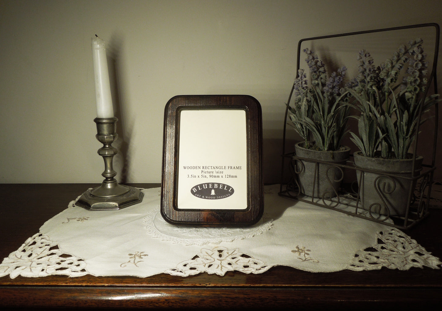 Dark Oak 3.5" x 5" Rectangle Roman Edged Handmade Wooden Photo Picture Frame