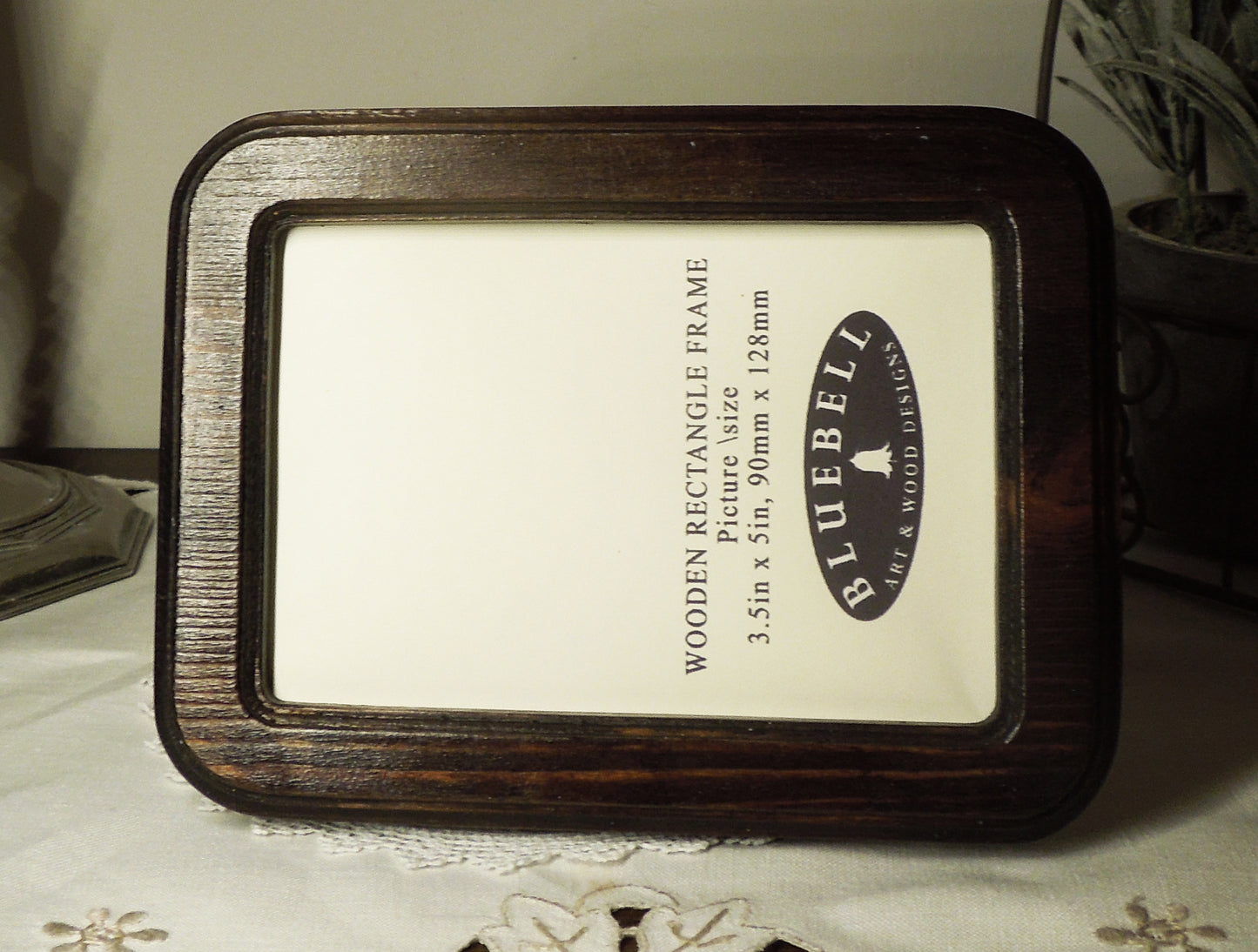 Dark Oak 3.5" x 5" Rectangle Roman Edged Handmade Wooden Photo Picture Frame
