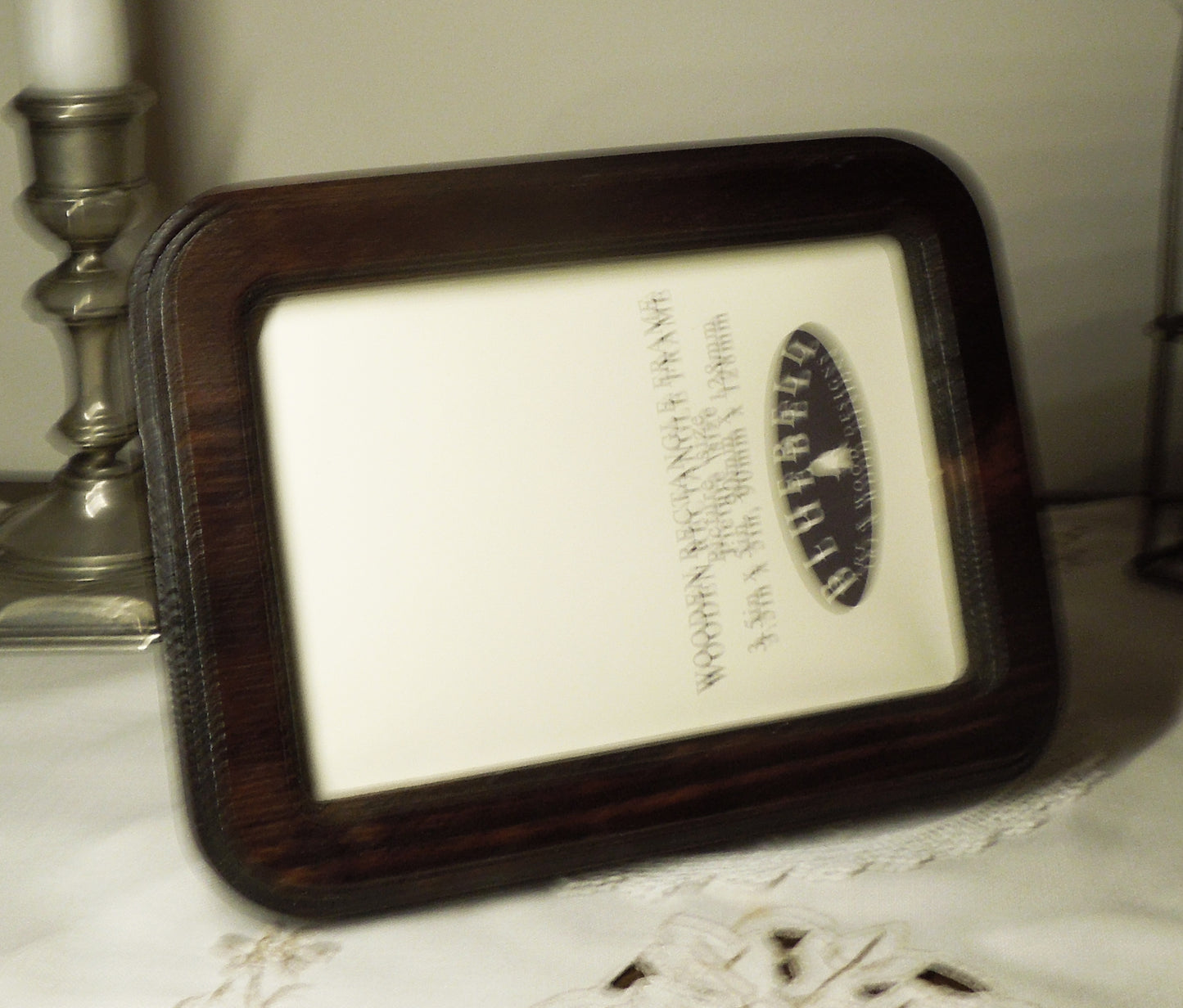 Dark Oak 3.5" x 5" Rectangle Roman Edged Handmade Wooden Photo Picture Frame